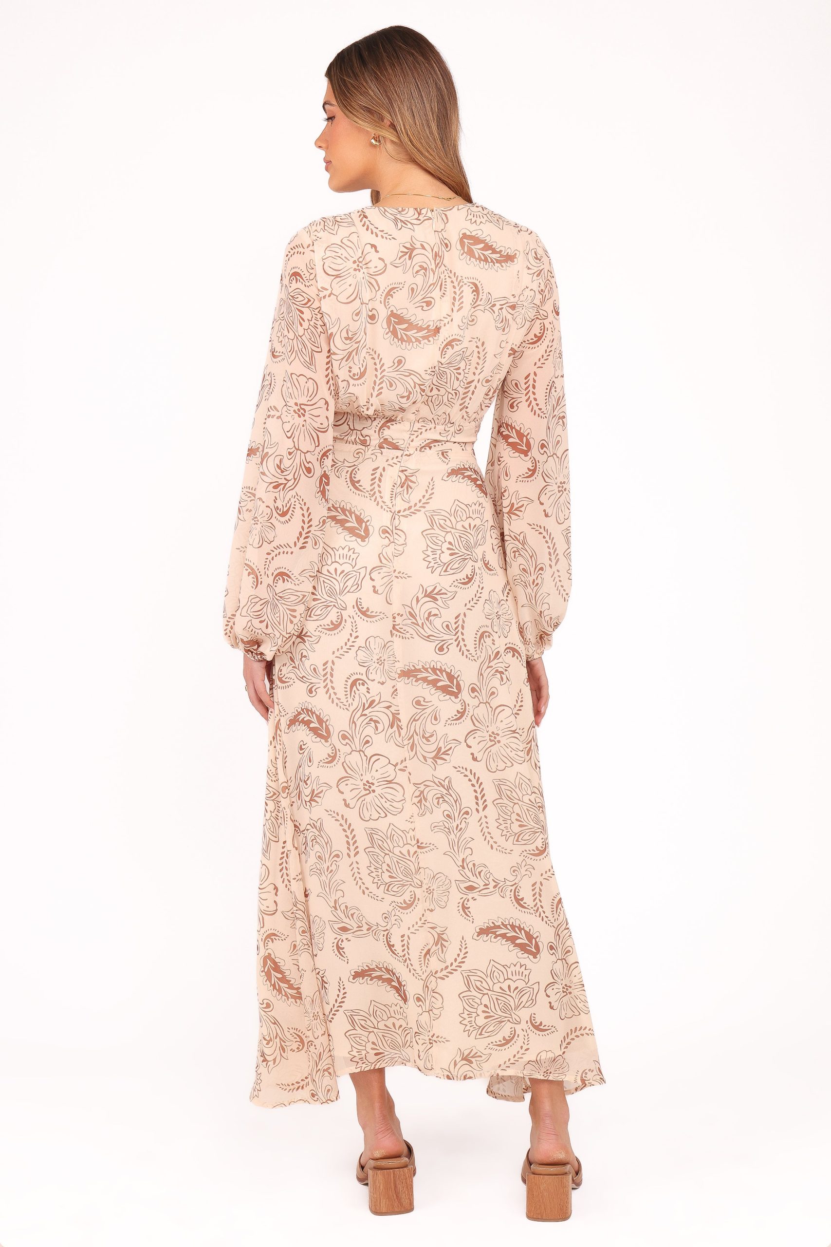 Riba Midi Dress - Brown Paisley - Image 5