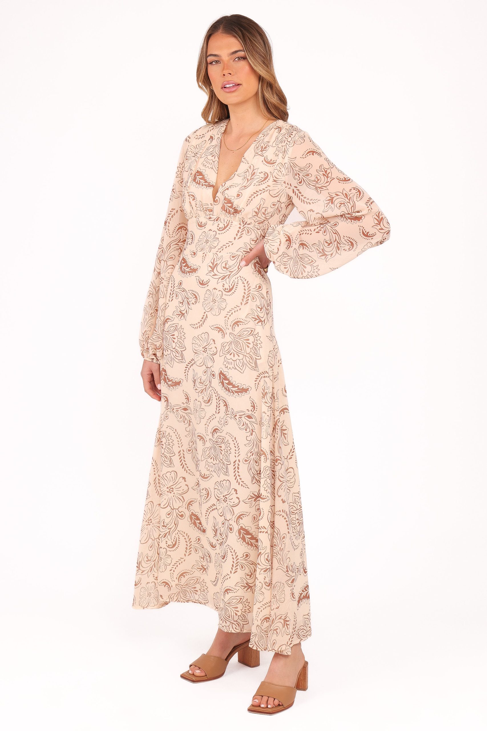Riba Midi Dress - Brown Paisley - Image 4