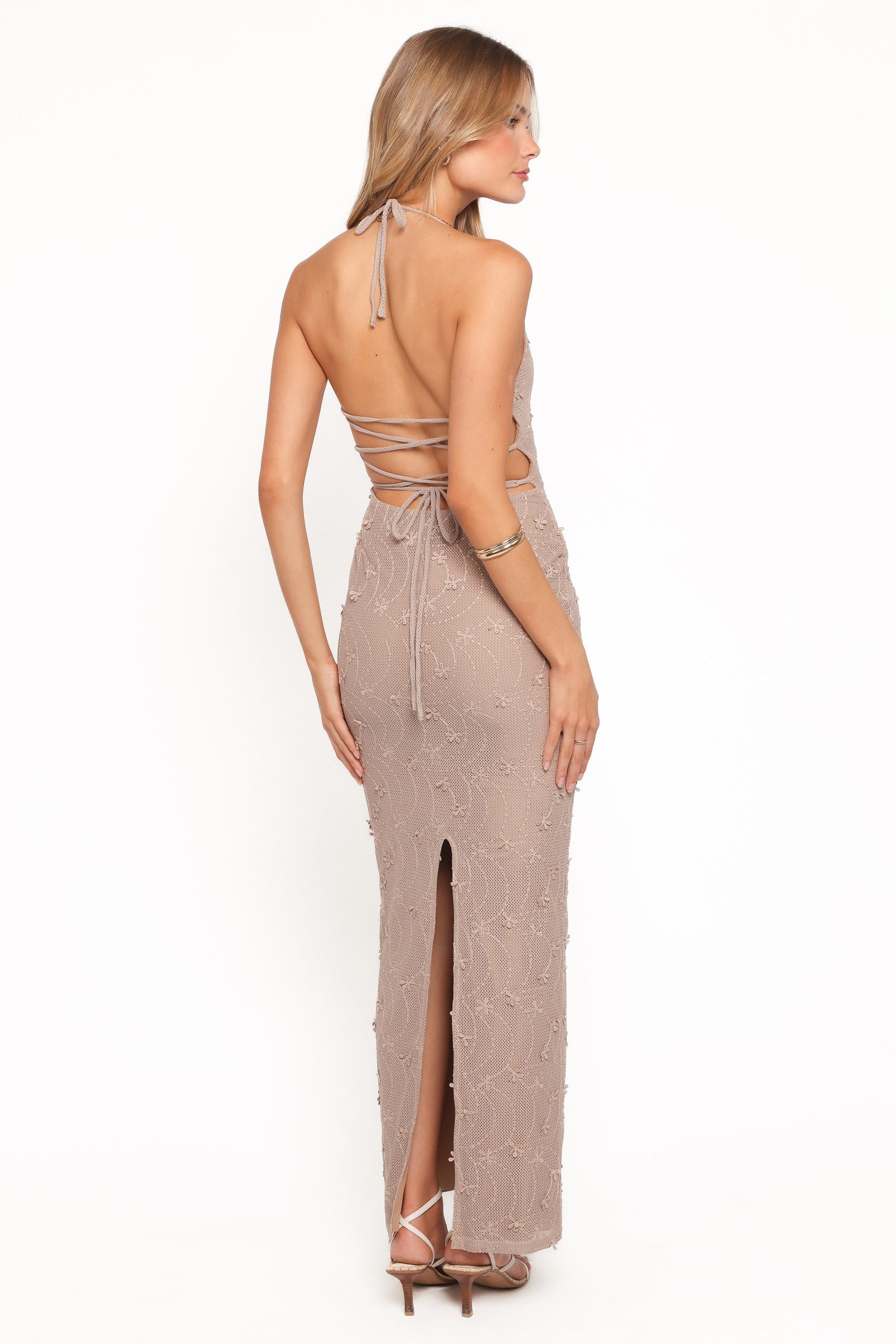 Riley Halter Maxi Dress - Taupe - Image 4