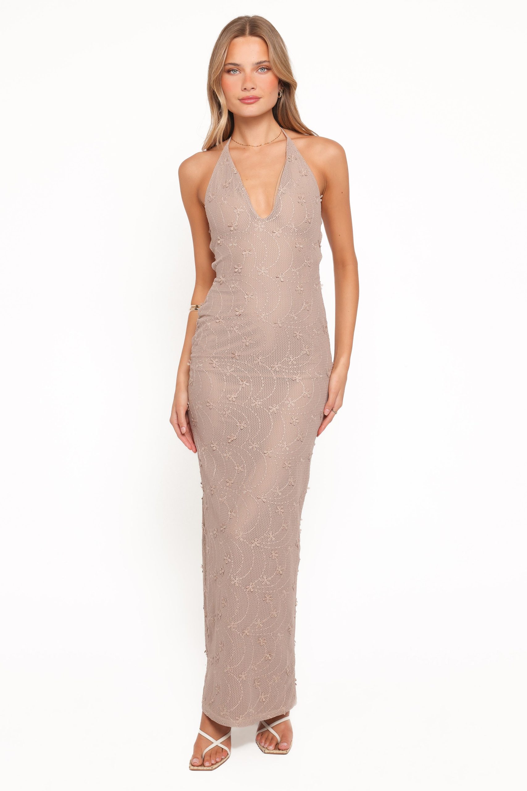 Riley Halter Maxi Dress - Taupe - Image 5