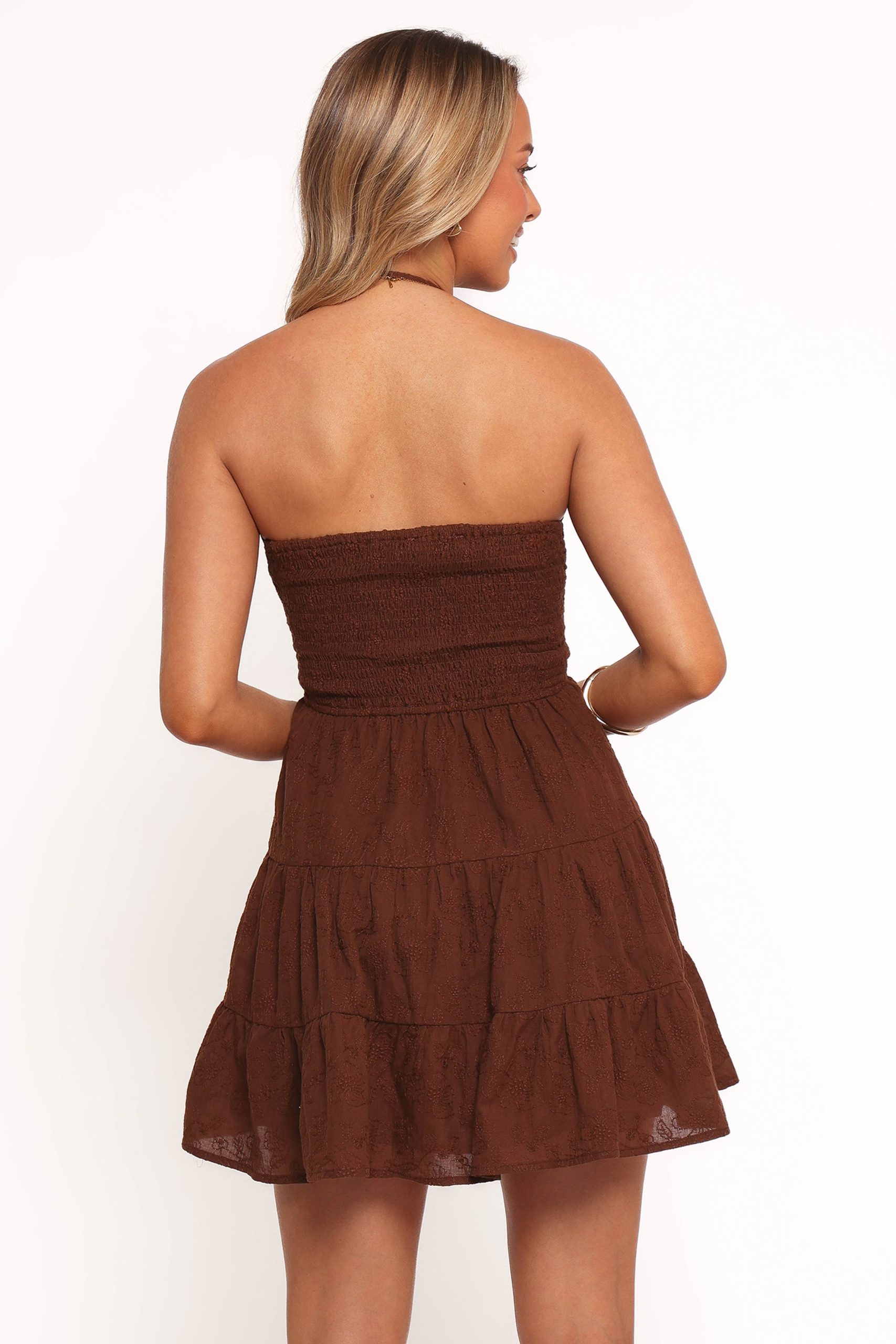 Rilie Halterneck Mini Dress - Brown - Image 4
