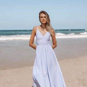 Romilly Strappy Maxi Dress - Light Blue