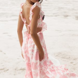 Rori Ruffle Maxi Dress - Pink Floral