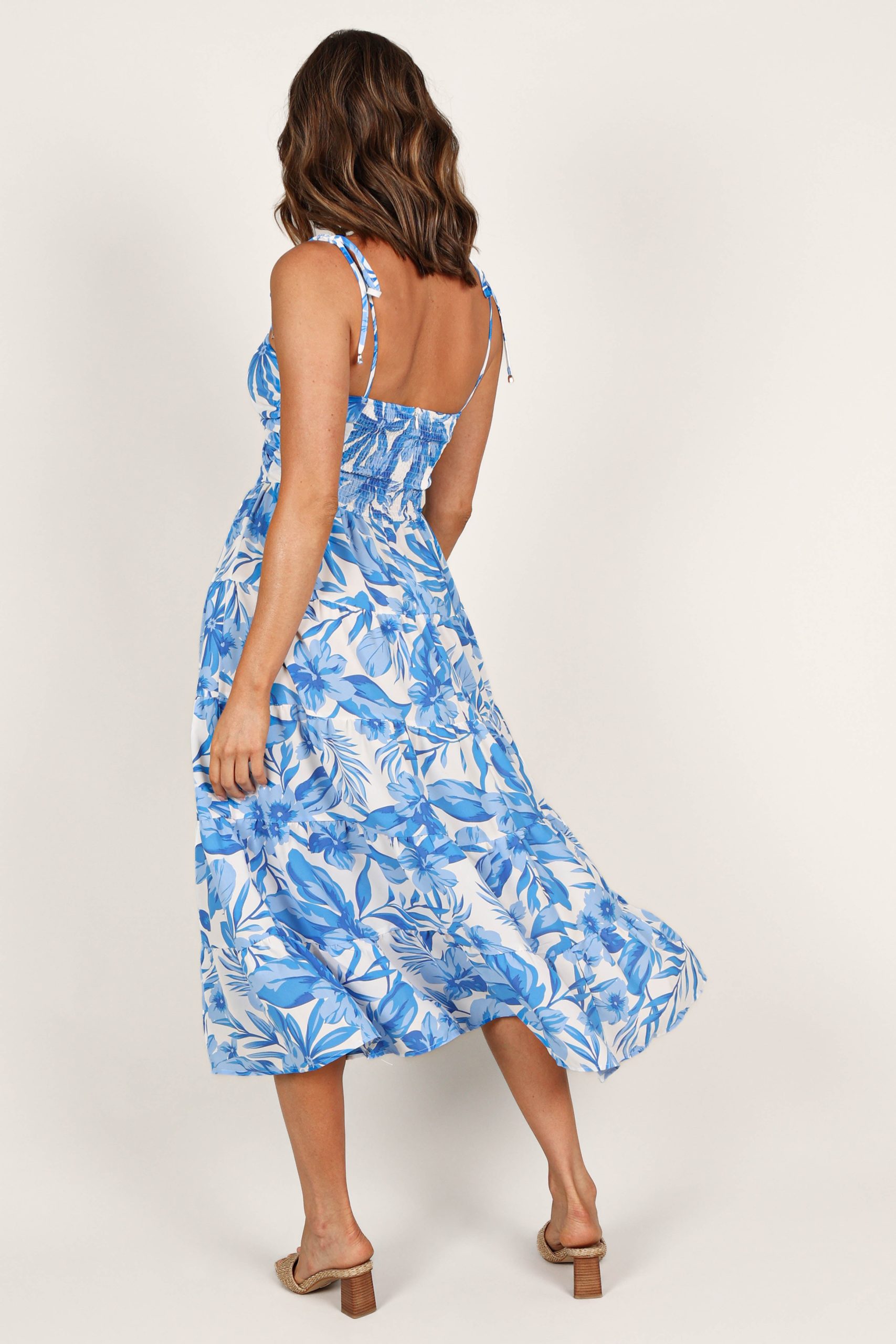 Rose Midi Dress - Blue/White - Image 4
