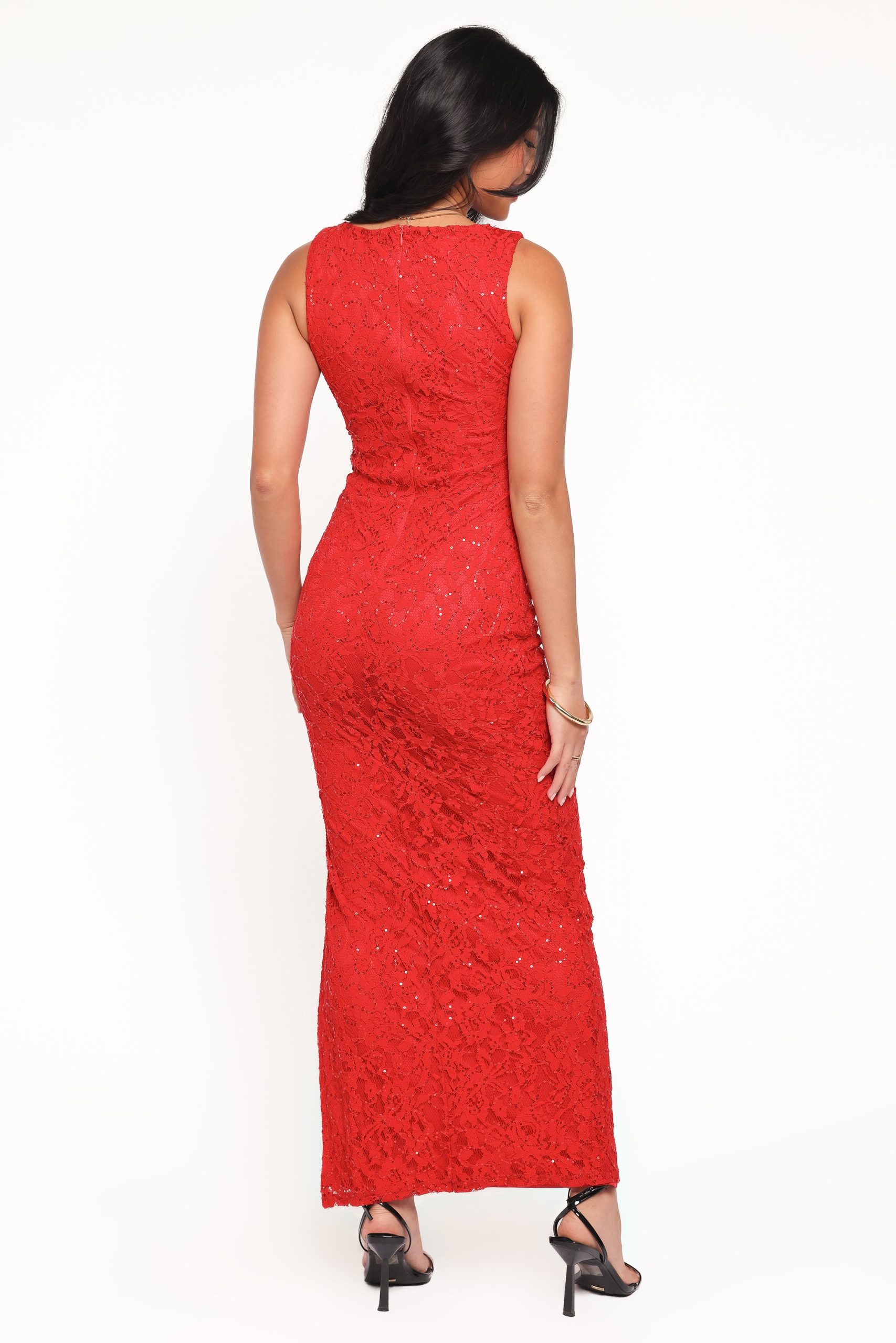 Ruben Lace Maxi Dress - Red - Image 4