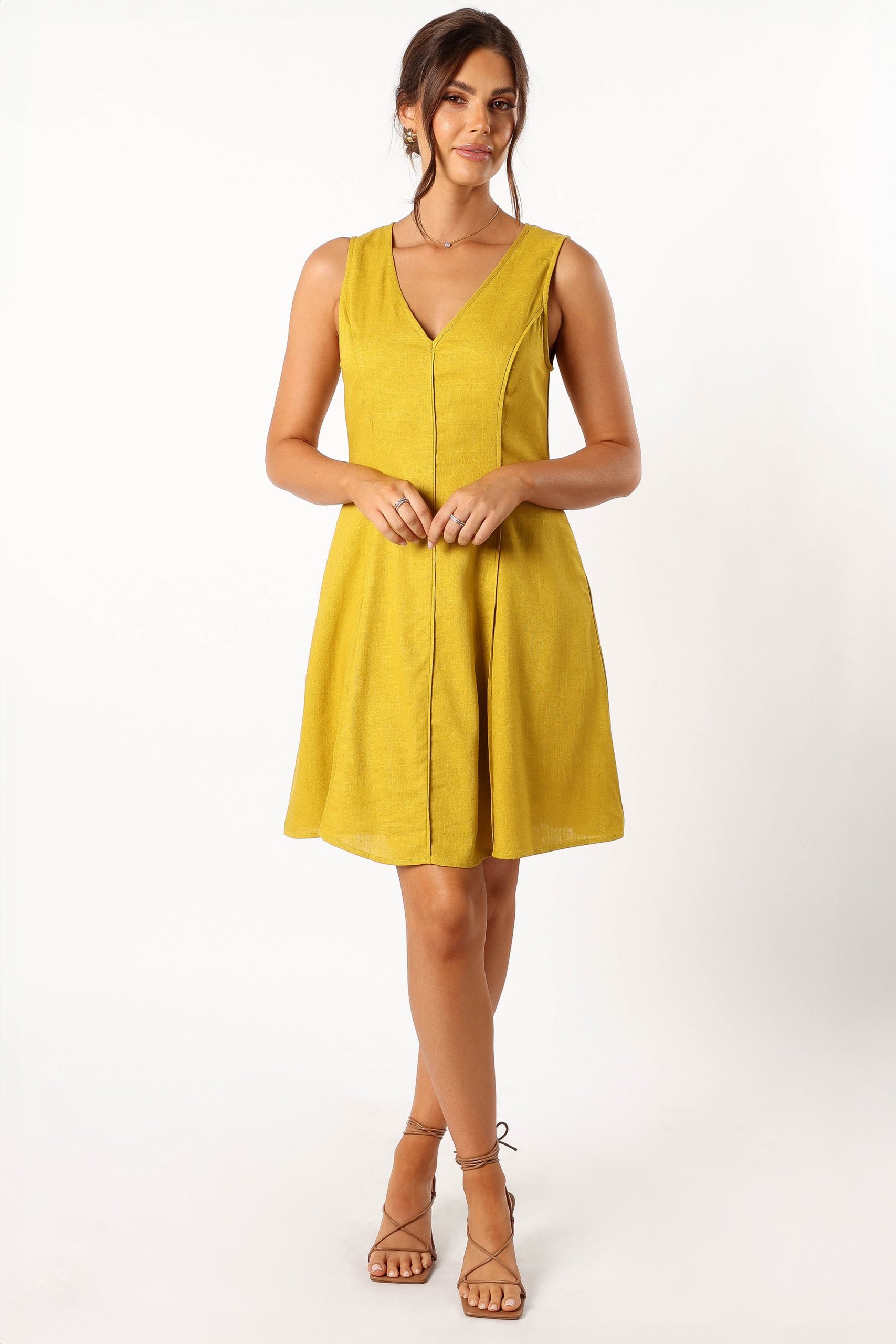 Rubes Mini Dress - Mustard - Image 3