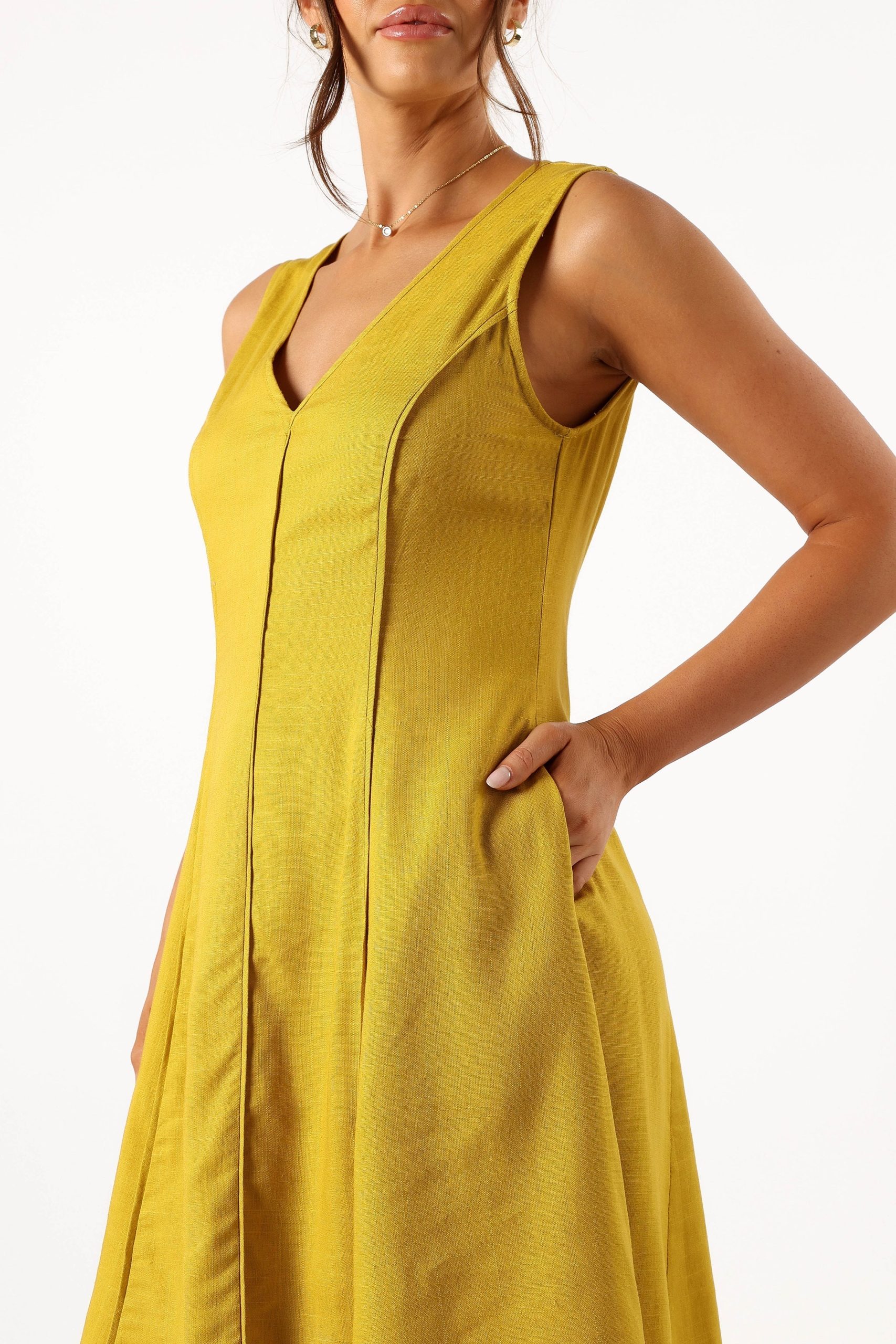Rubes Mini Dress - Mustard - Image 6