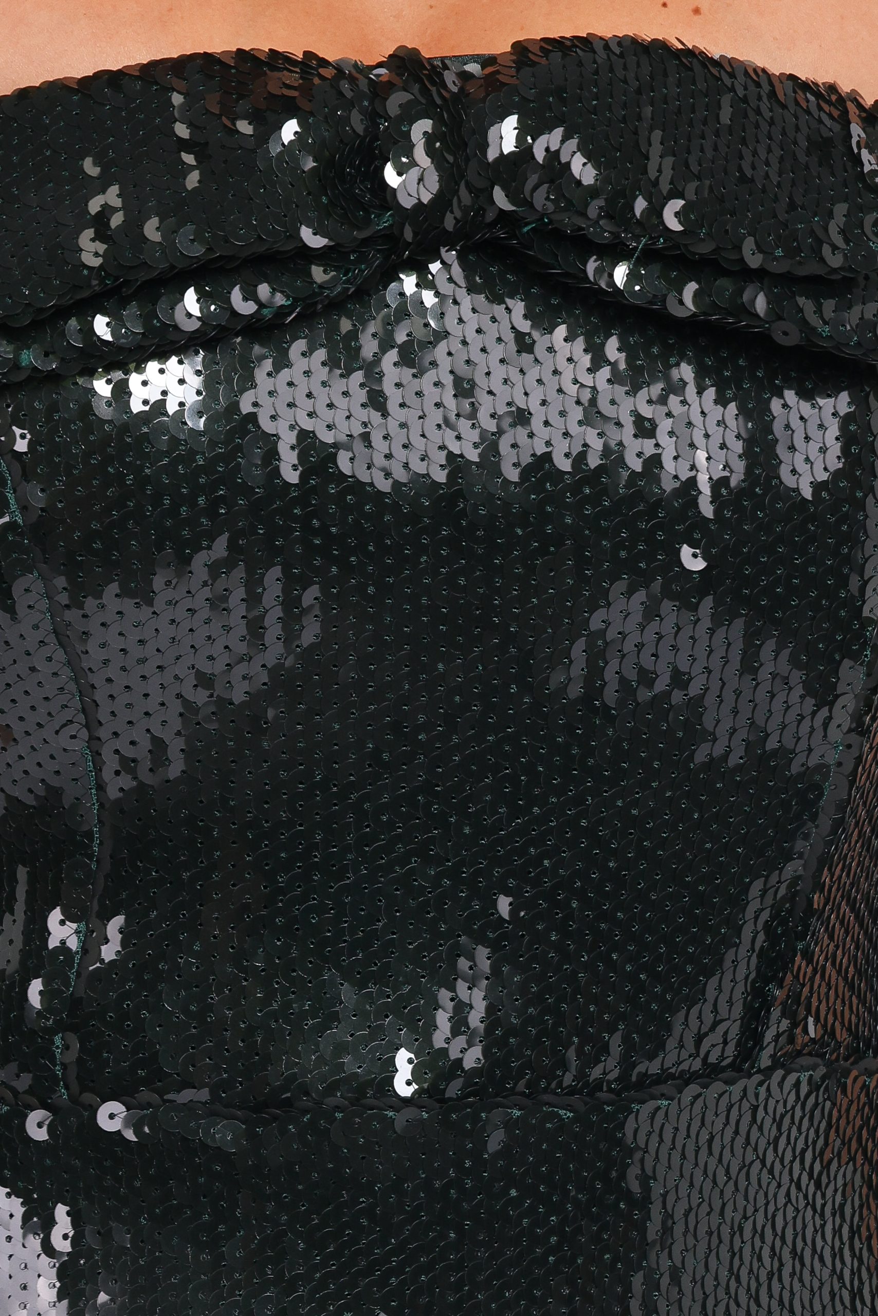 Sadie Strapless Bow Mini Dress - Green Sequin - Image 7