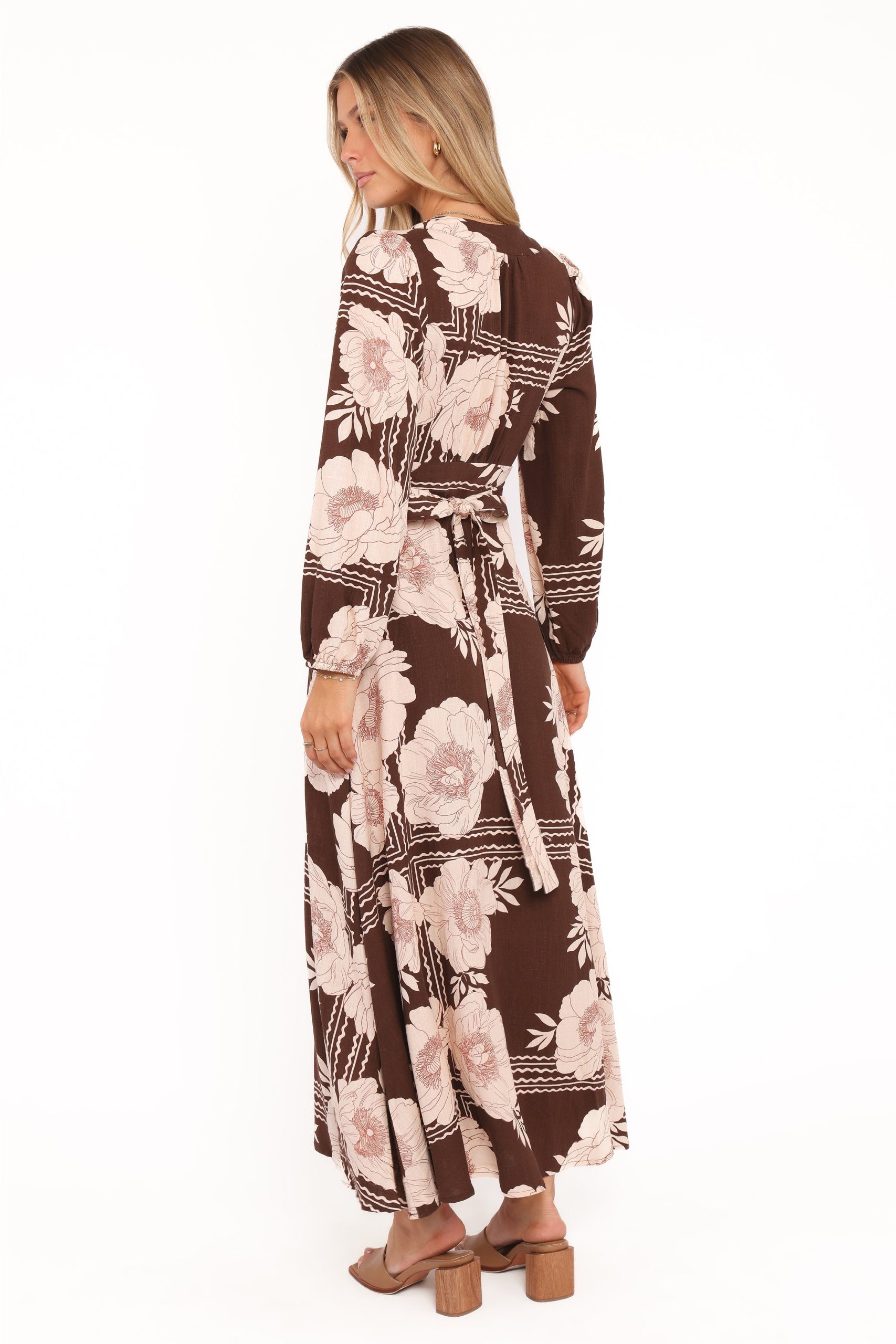 Safia Midi Dress - Brown Floral - Image 5