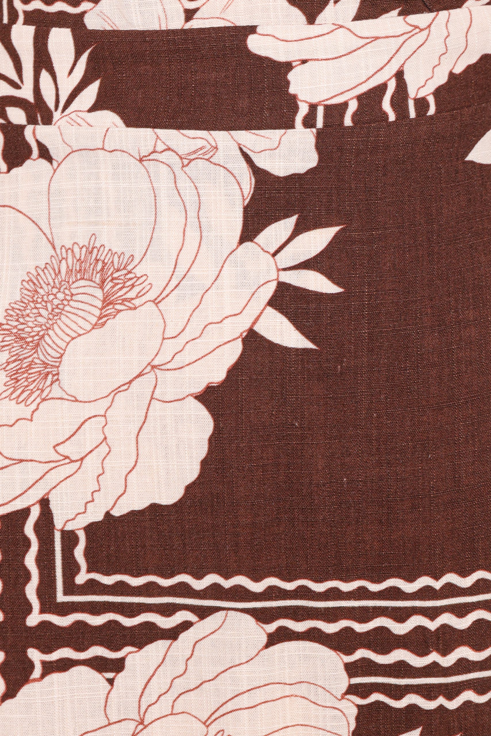 Safia Midi Dress - Brown Floral - Image 6