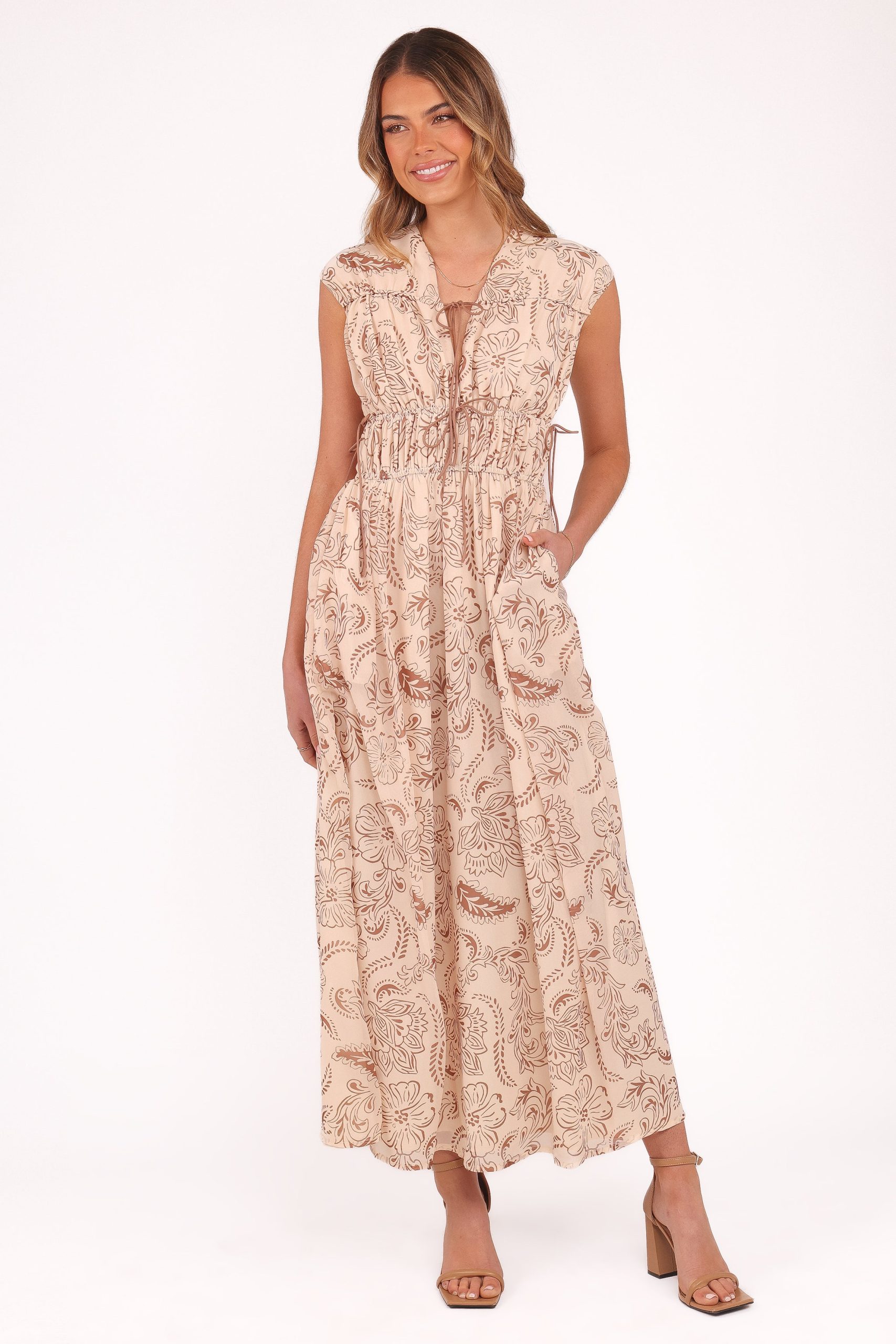 Safira Midi Dress - Brown Paisley - Image 2