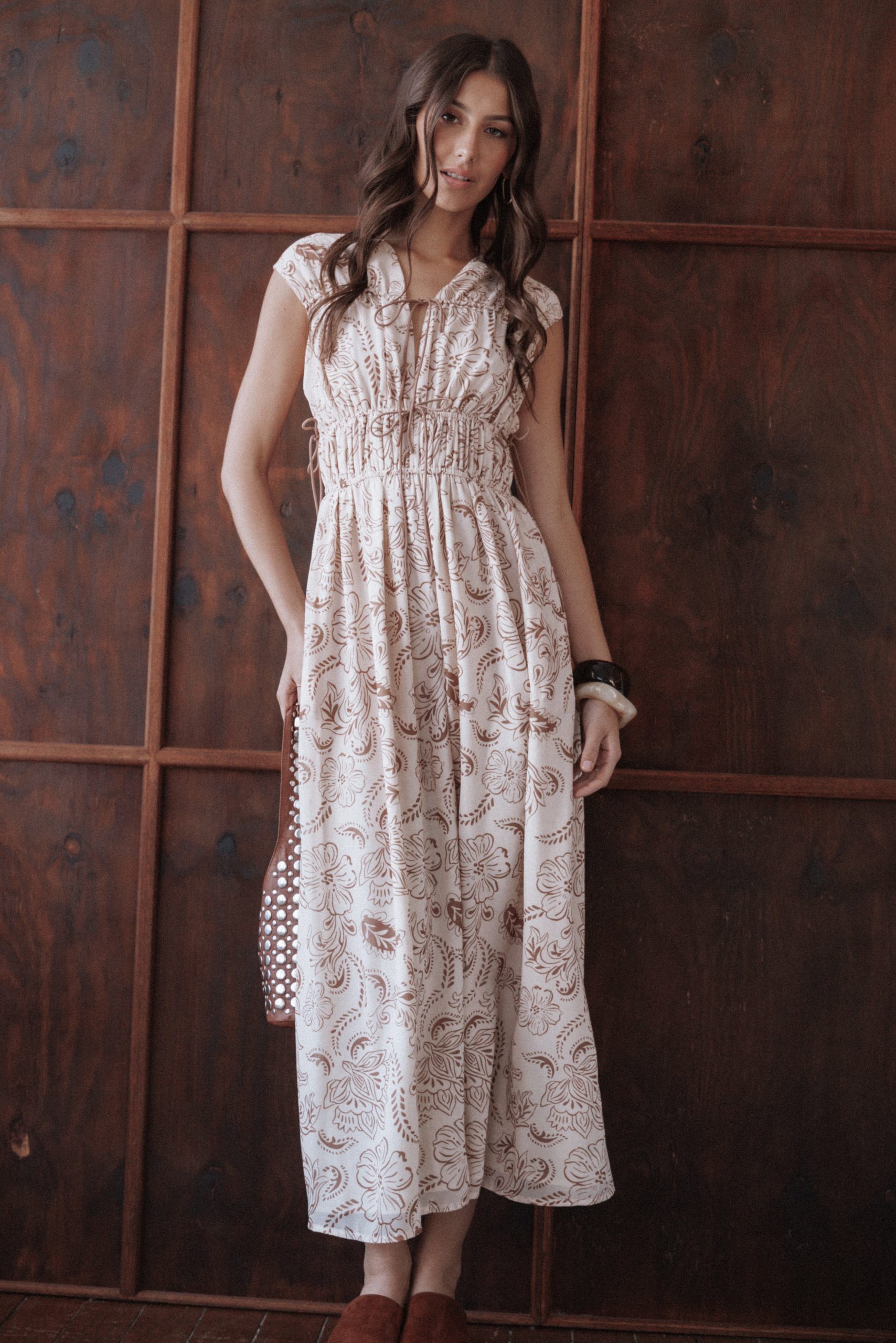 Safira Midi Dress - Brown Paisley - Image 7