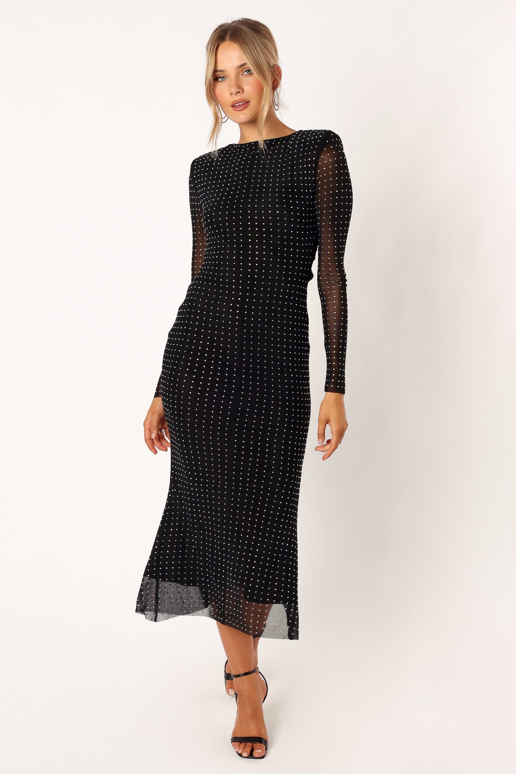 Salvatore Long Sleeve Midi Dress - Black - Image 10