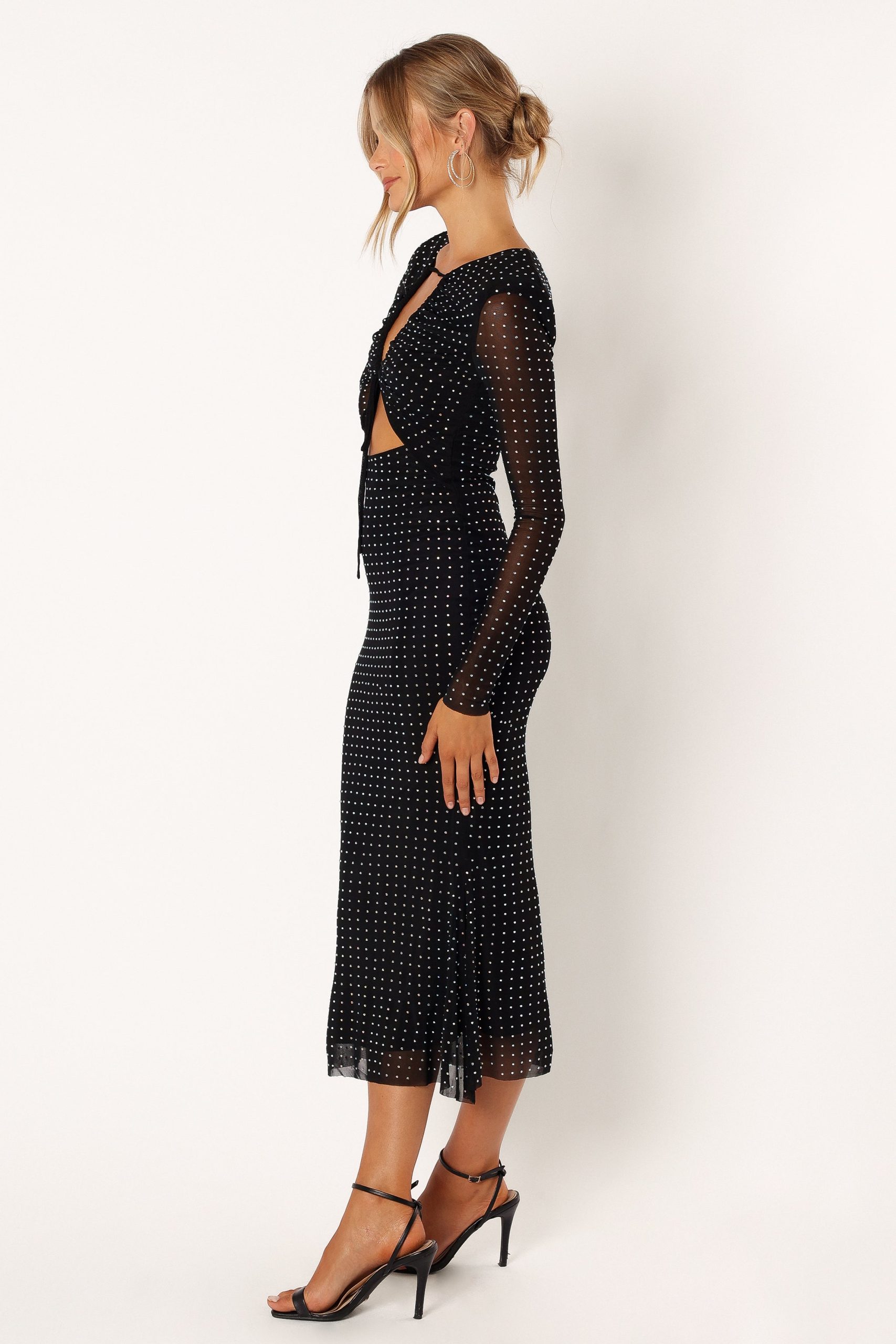 Salvatore Long Sleeve Midi Dress - Black - Image 17