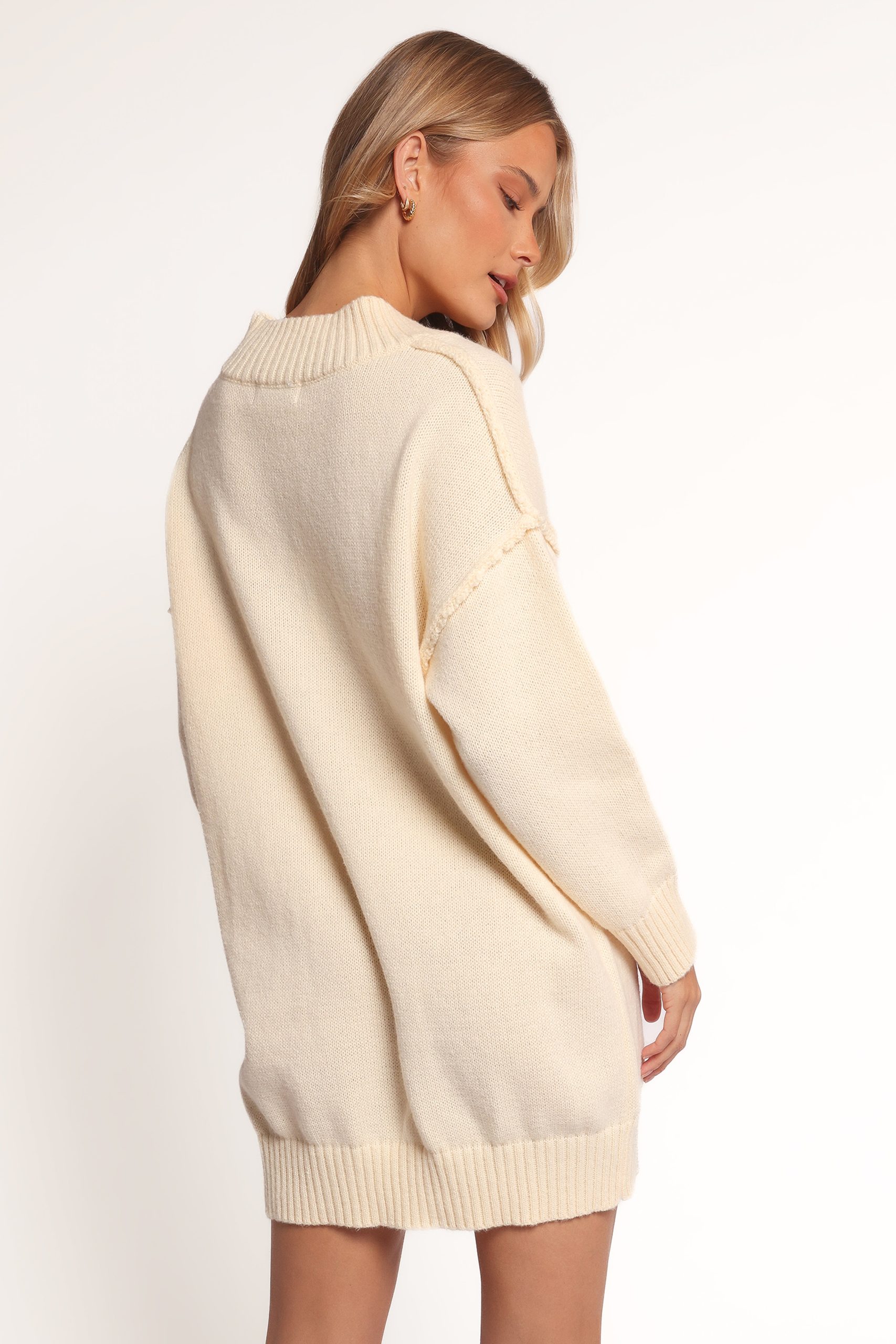 Sancia Knit Mini Dress - Cream - Image 5