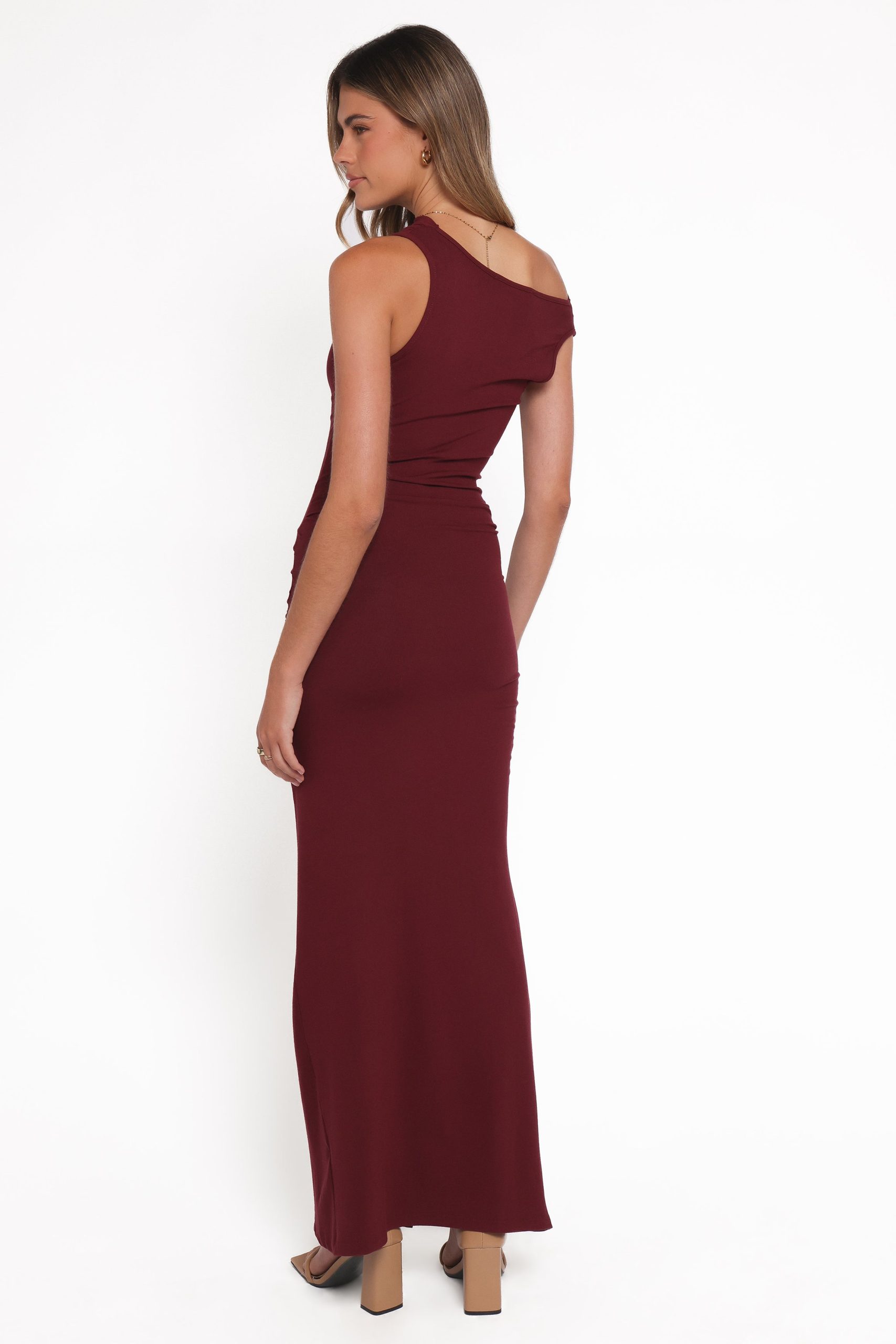 Sandara Off Shoulder Maxi Dress - Burgundy - Image 3