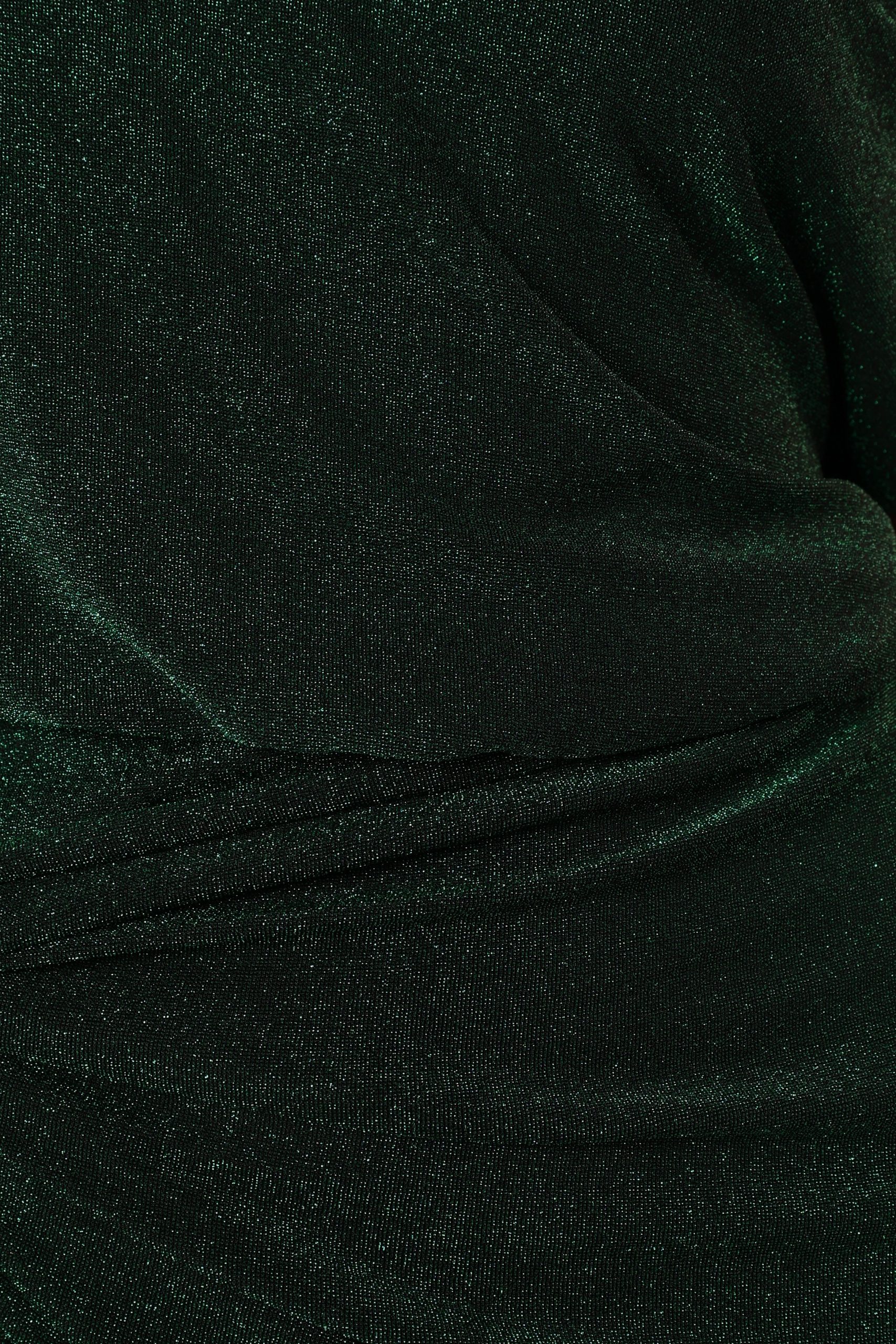 Santiago Off Shoulder Midi Dress - Emerald - Image 5