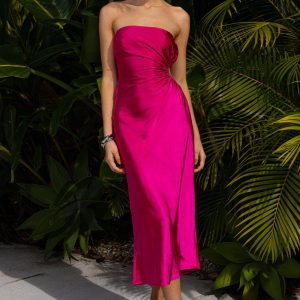 Saraya Midi Dress - Hot Pink