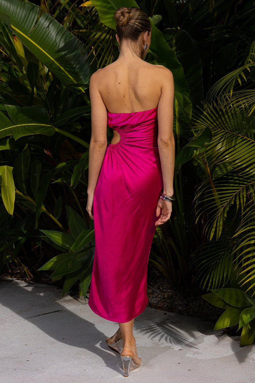 Saraya Midi Dress - Hot Pink - Image 3