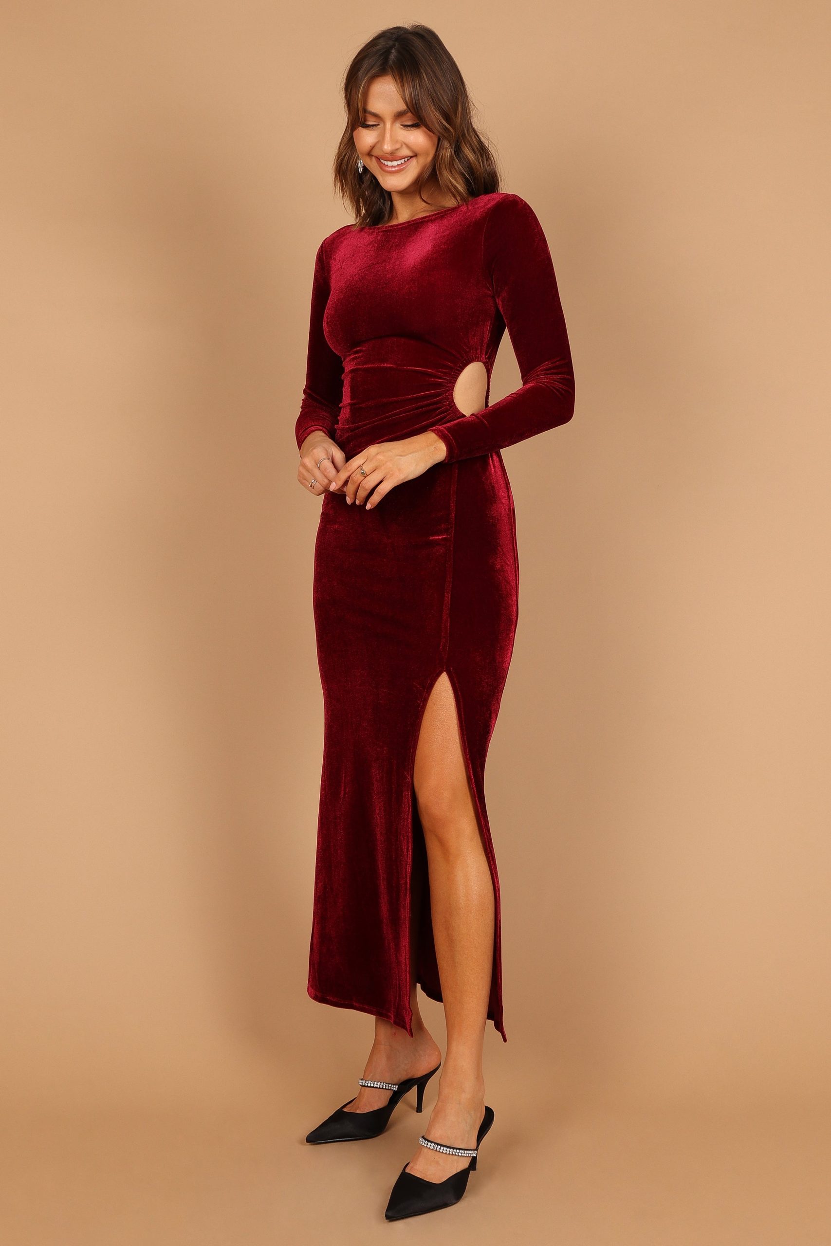 Sarine Long Sleeve Maxi Dress - Wine - Image 5