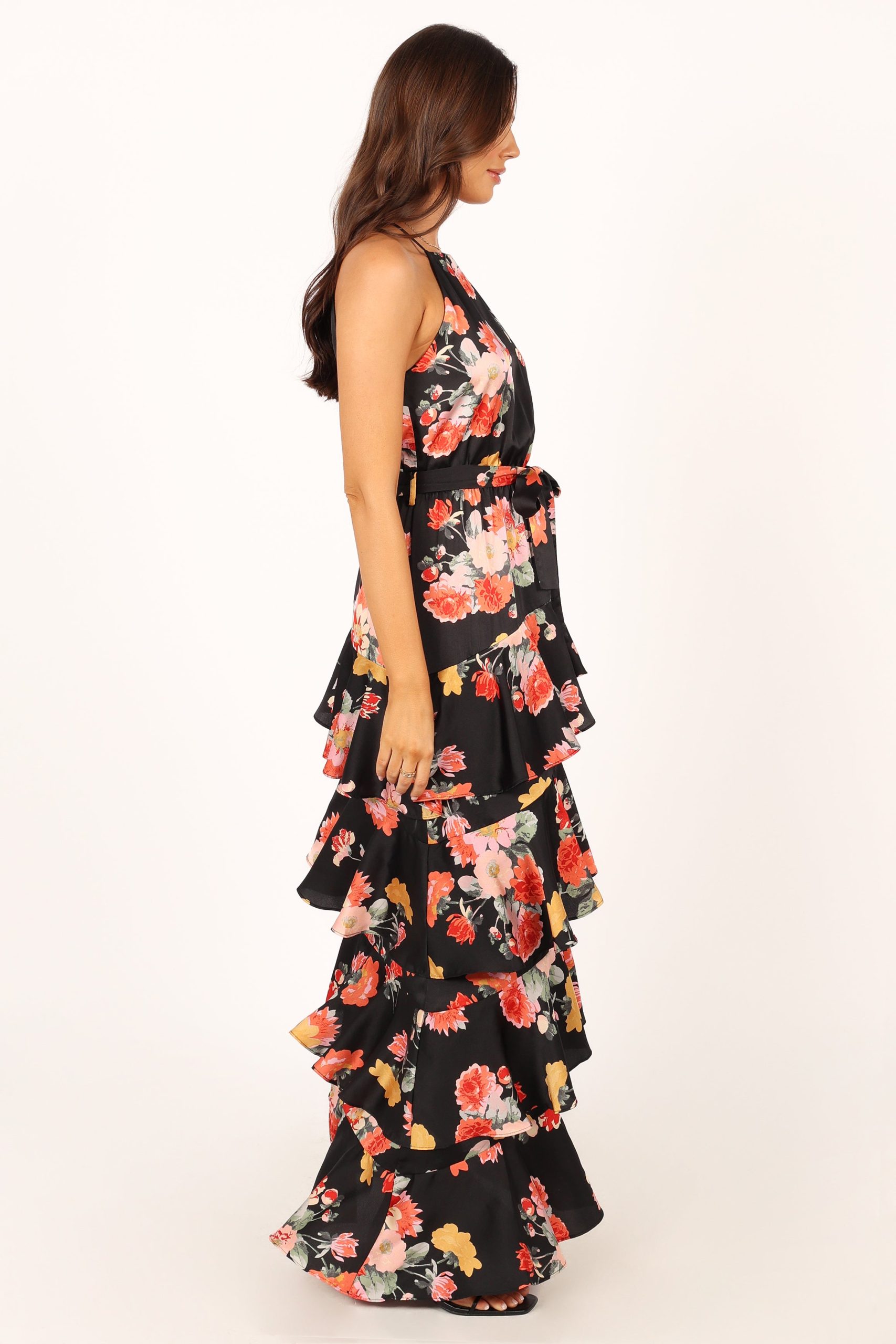 Sarona Halterneck Maxi Dress - Black Floral - Image 6