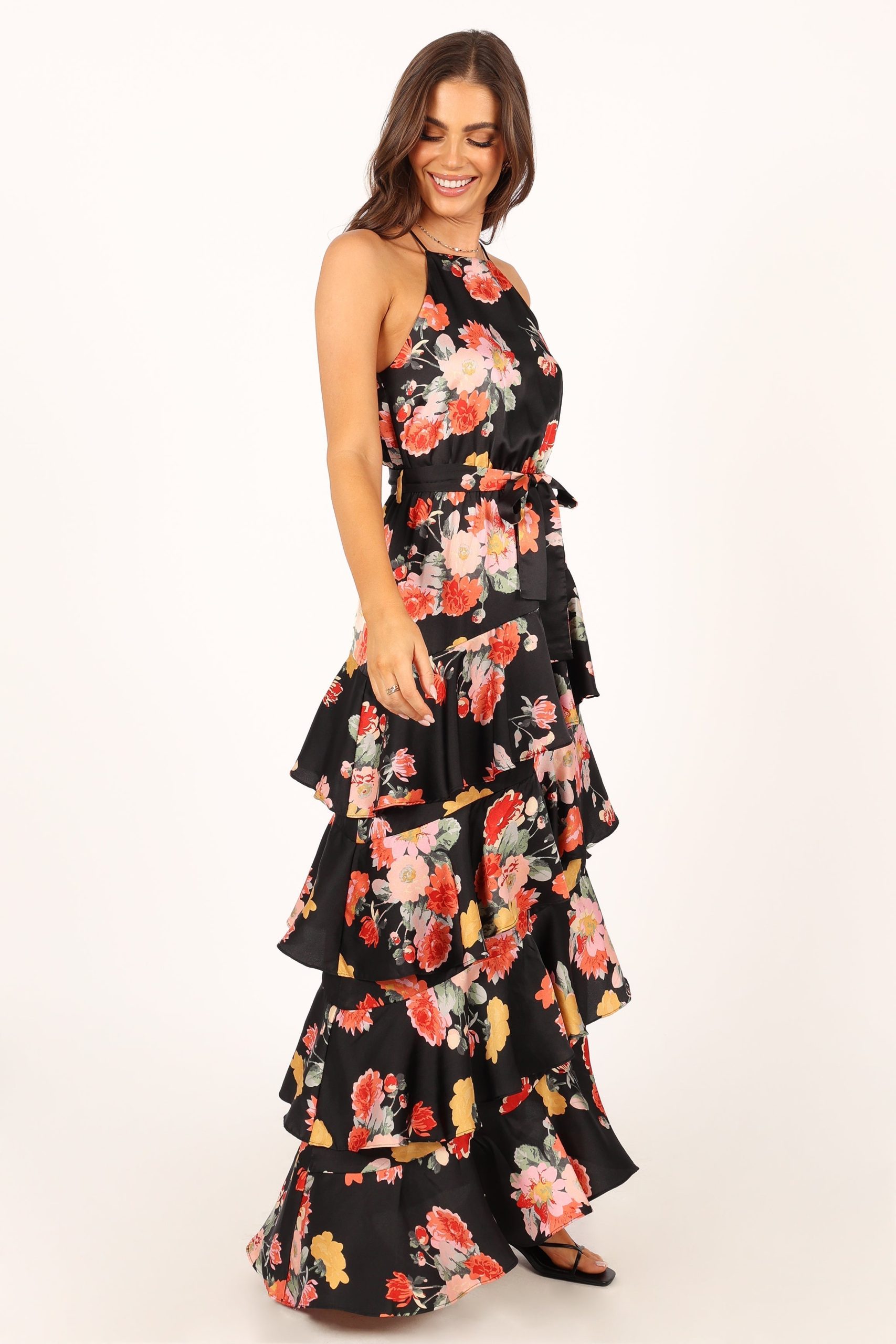 Sarona Halterneck Maxi Dress - Black Floral - Image 8