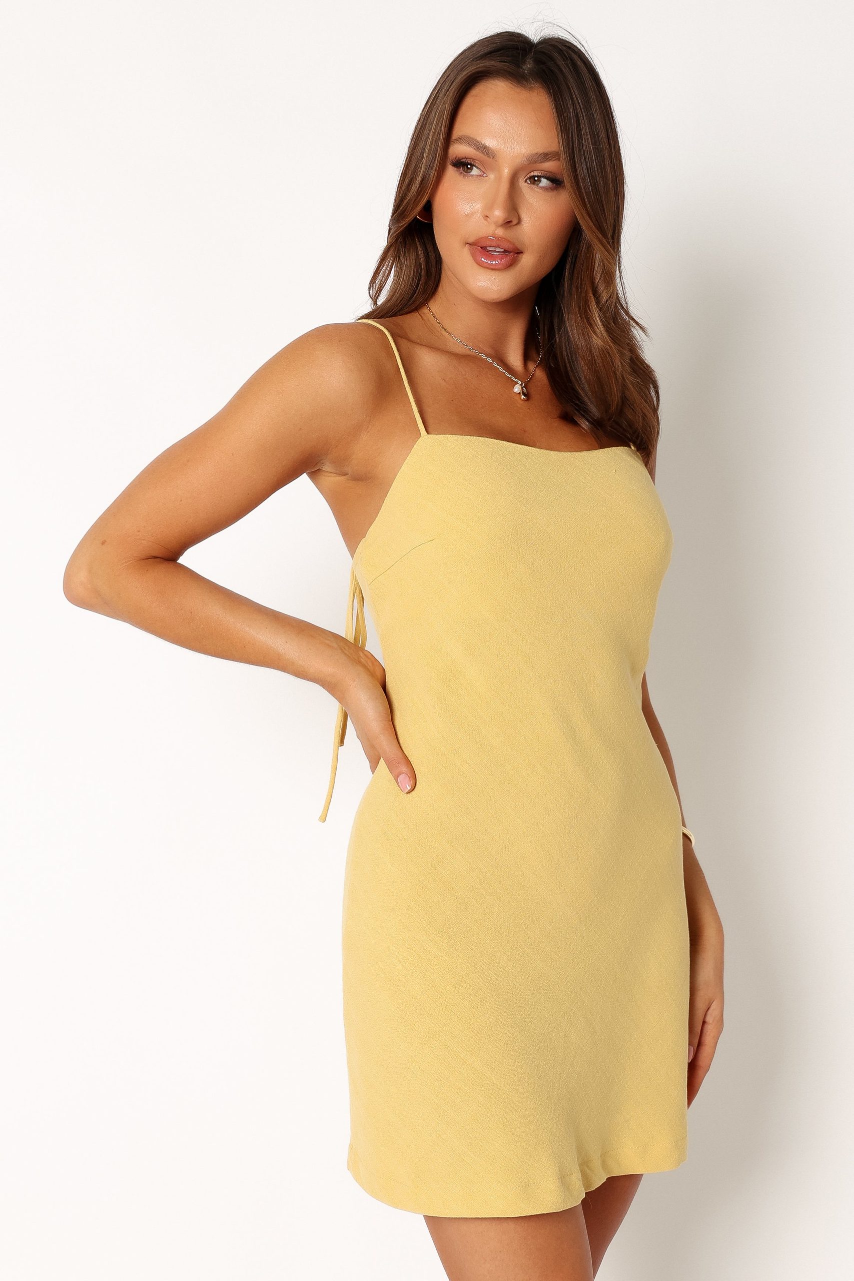 Sawyer Mini Slip Dress - Lemon - Image 2