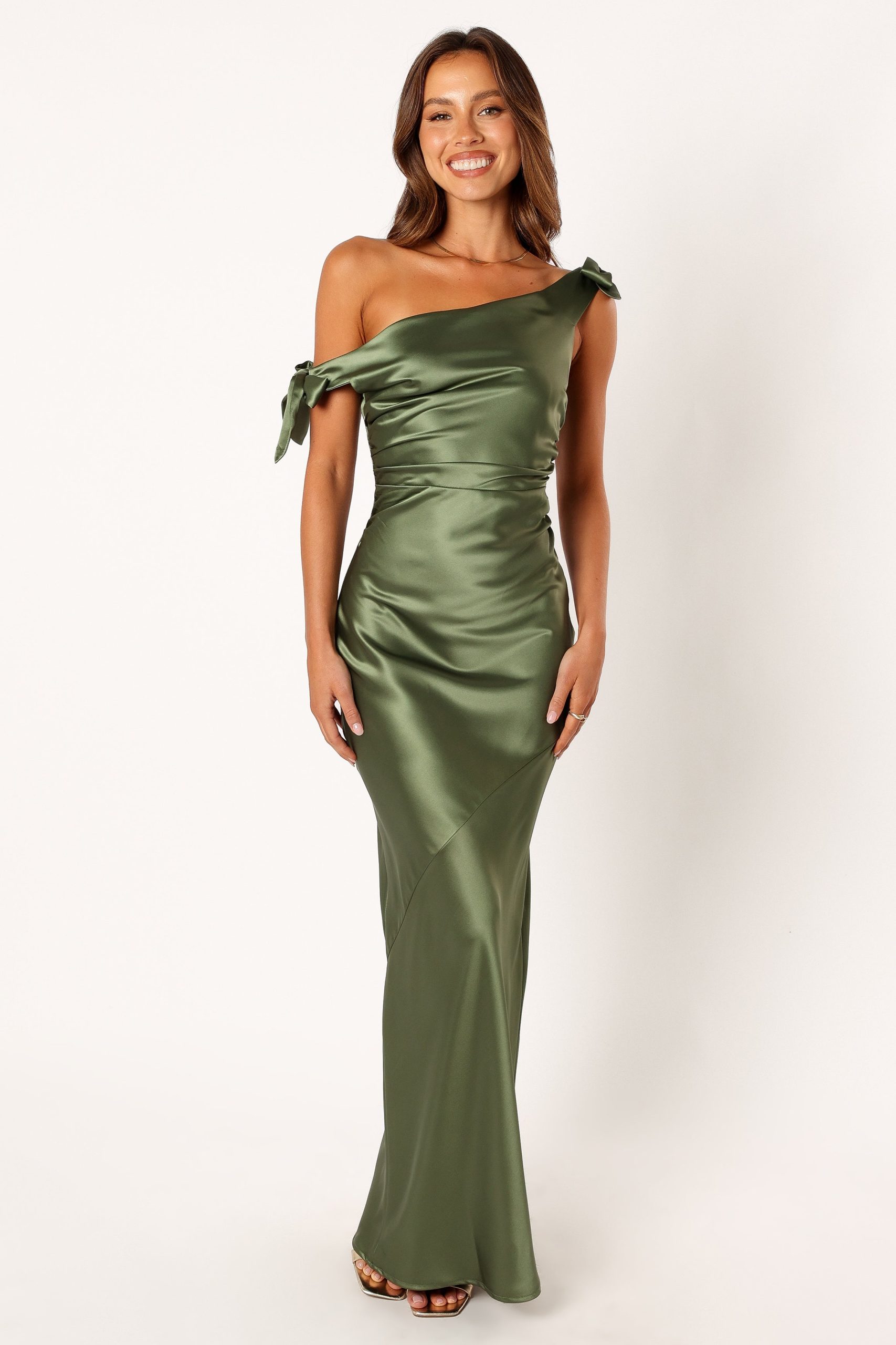 Selma Off Shoulder Maxi Dress - Olive - Image 2