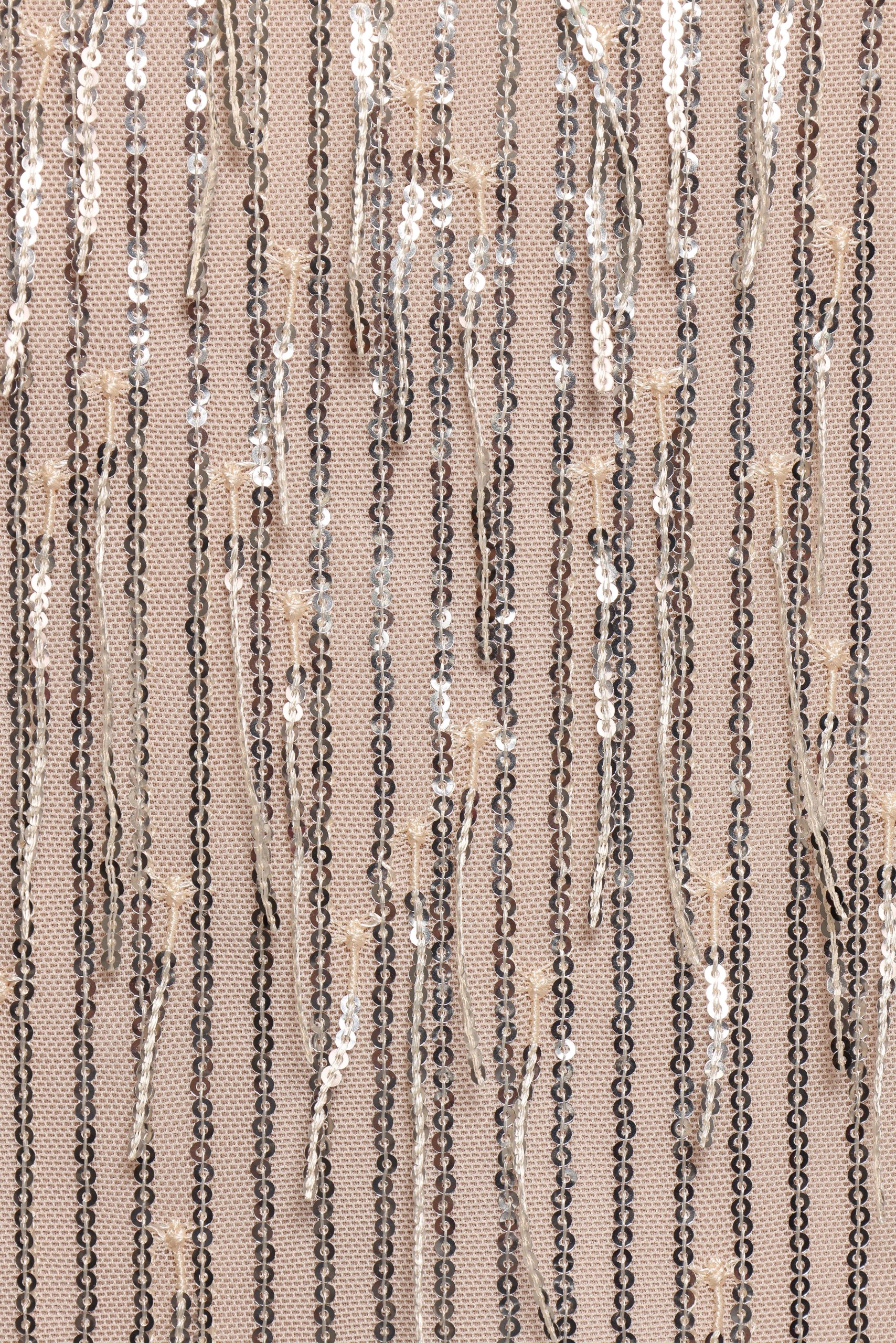 Serena Sequin Mini Dress - Nude/Silver - Image 8