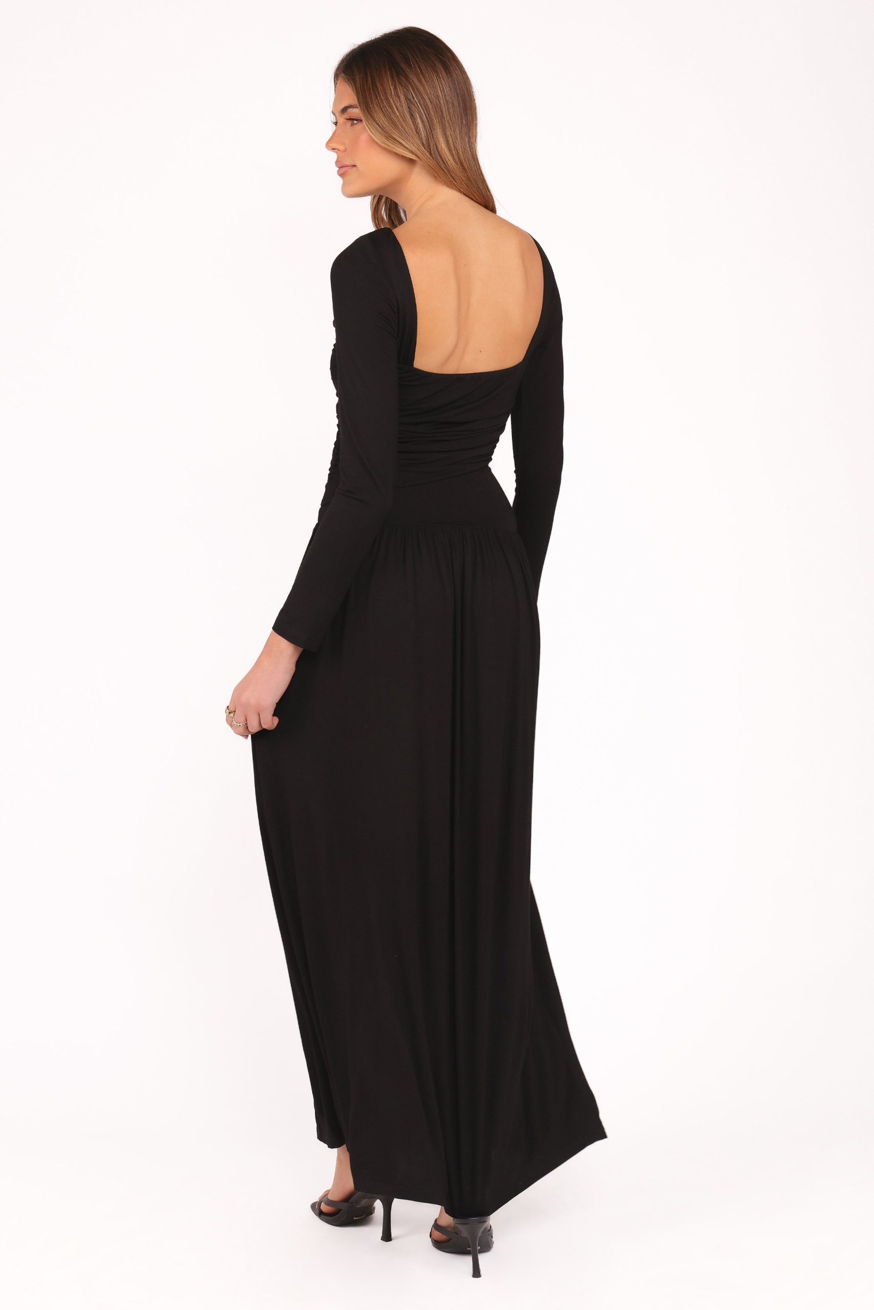 Shirley Long Sleeve Maxi Dress - Black - Image 5