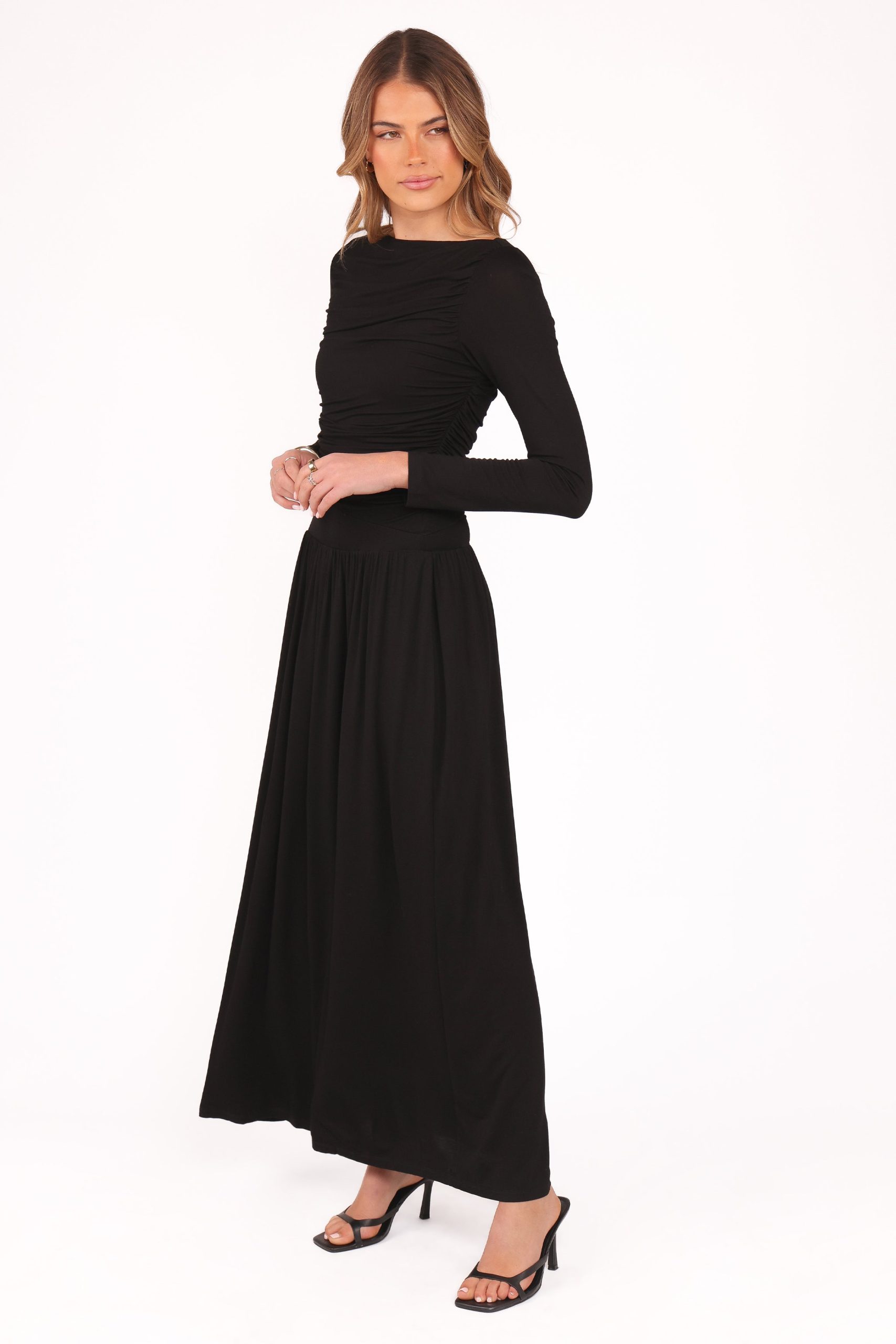 Shirley Long Sleeve Maxi Dress - Black - Image 4