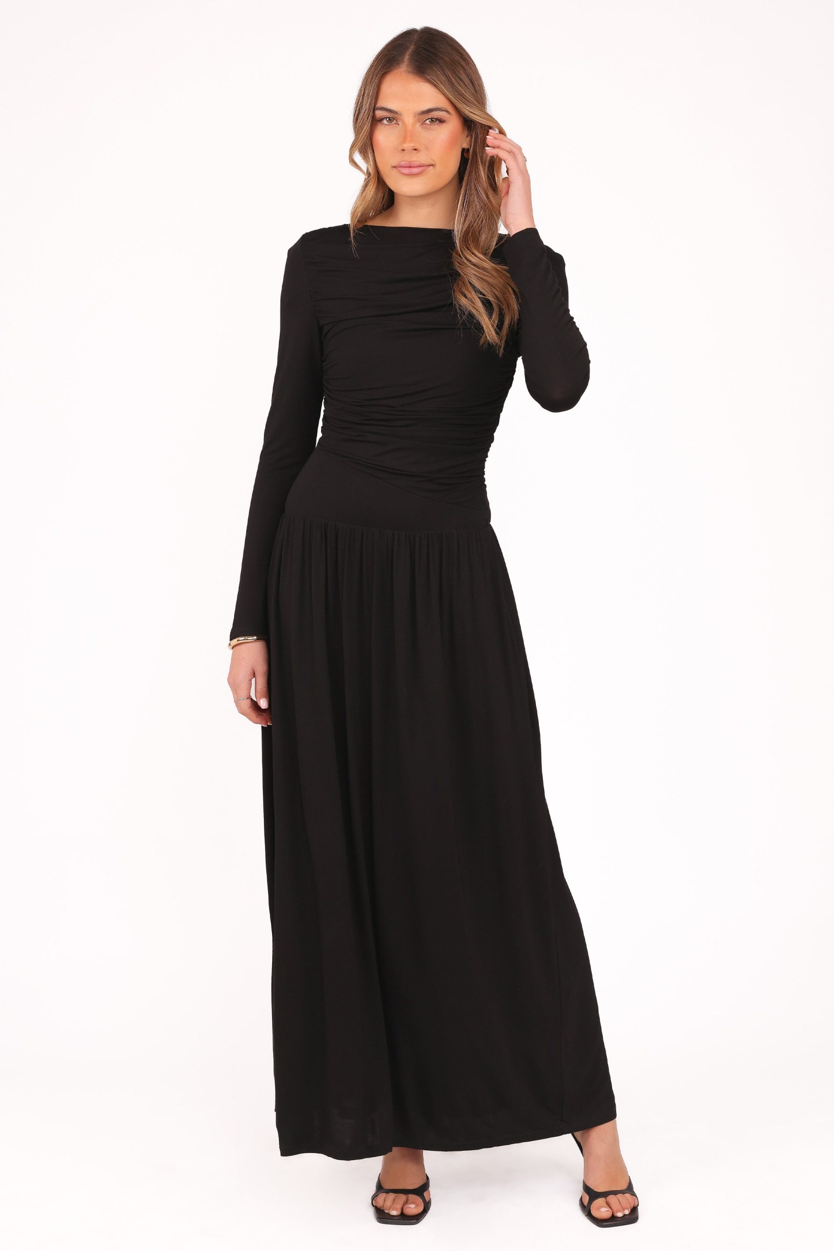Shirley Long Sleeve Maxi Dress - Black - Image 2