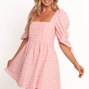 Siena Mini Dress - Pink Check