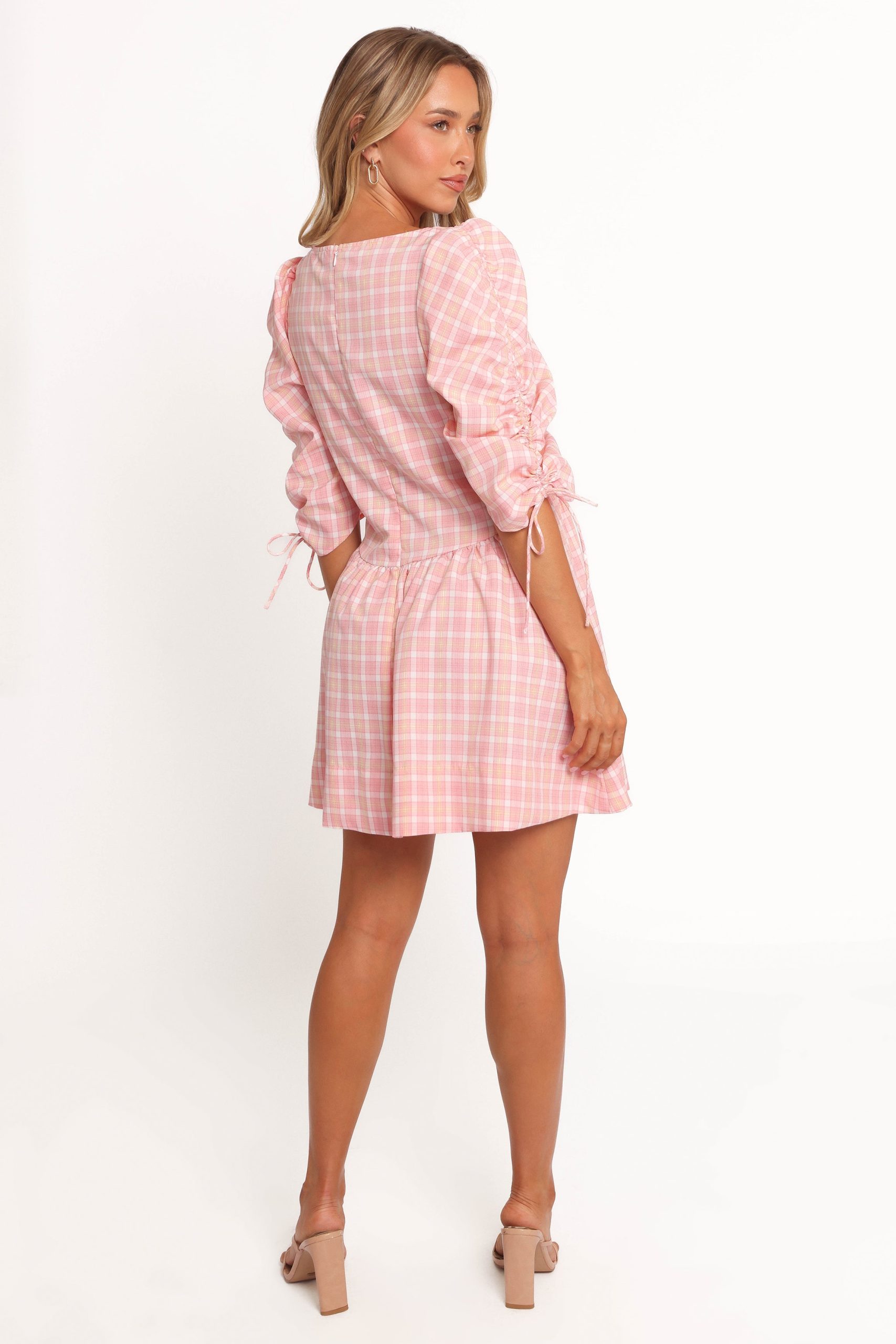 Siena Mini Dress - Pink Check - Image 4