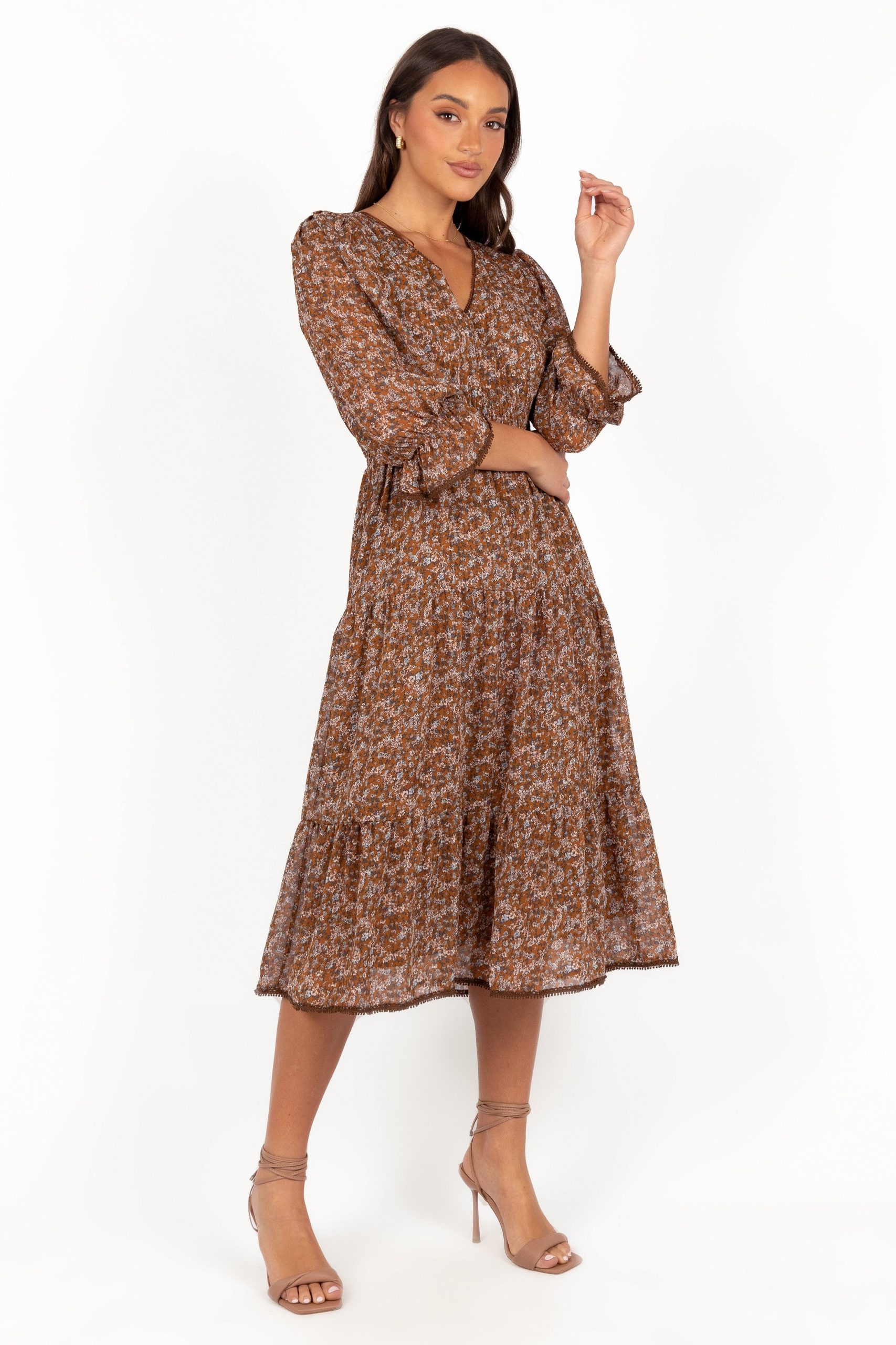 Simone Midi Dress - Camel - Image 7