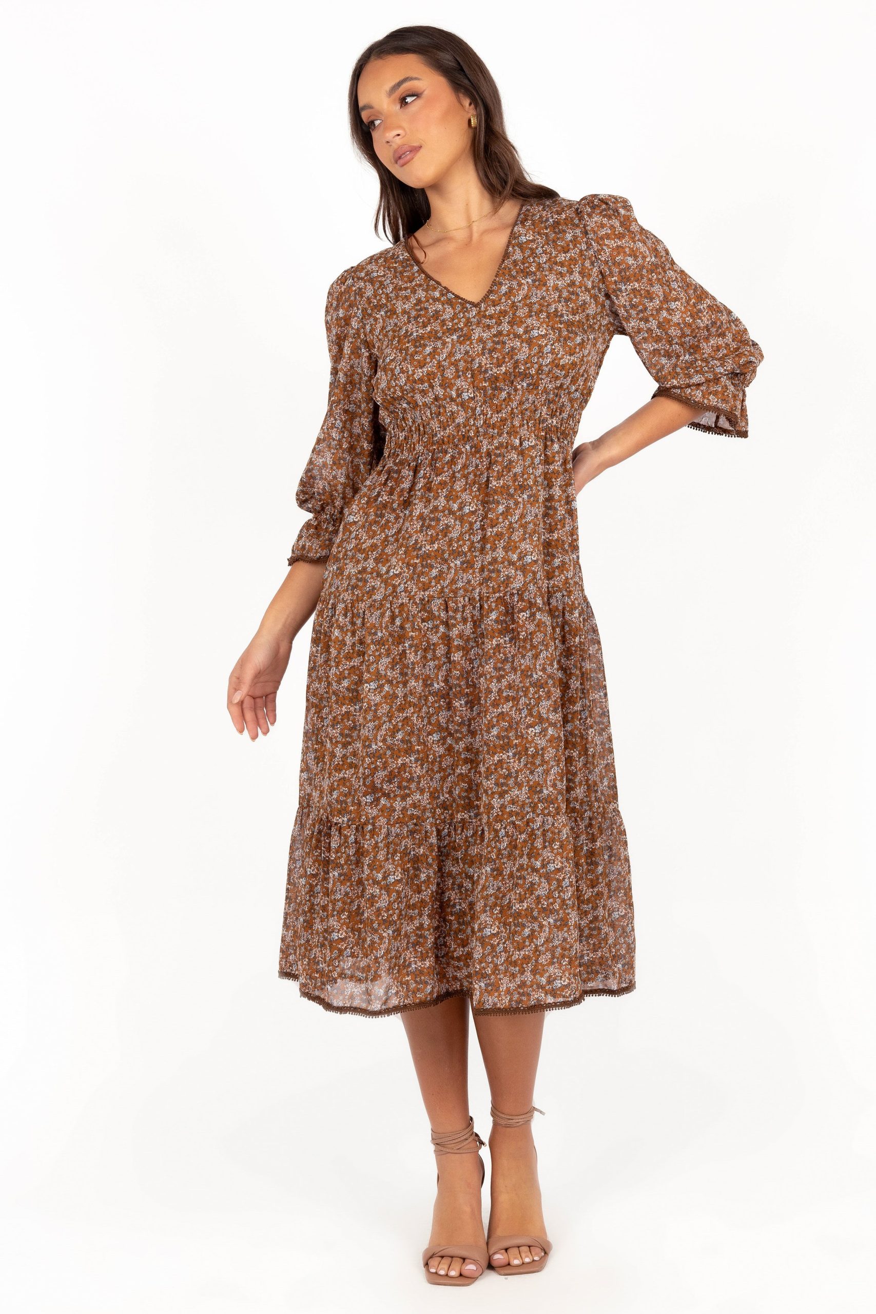 Simone Midi Dress - Camel - Image 9