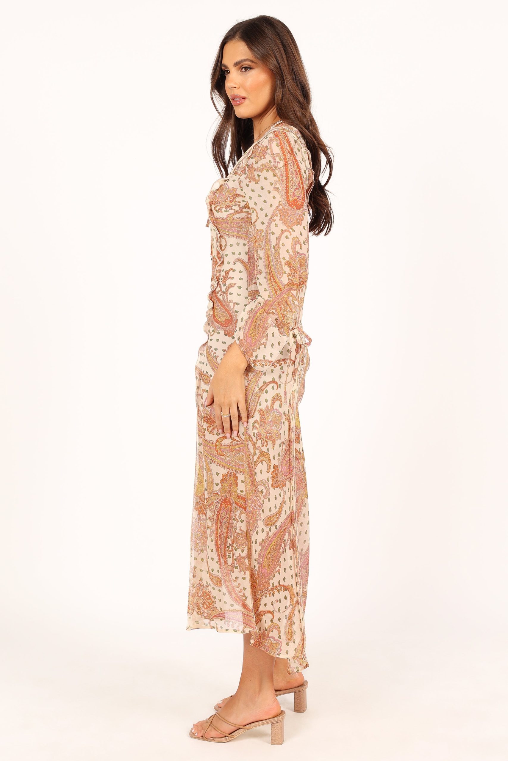 Sio Long Sleeve Midi Dress - Tan - Image 5