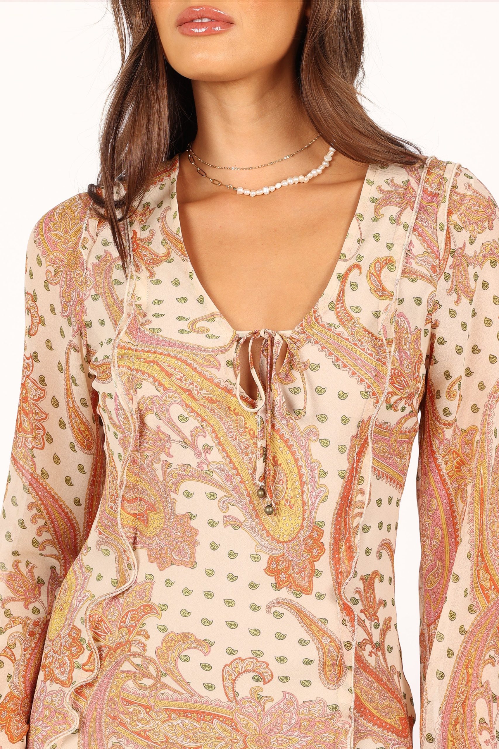 Sio Long Sleeve Midi Dress - Tan - Image 8