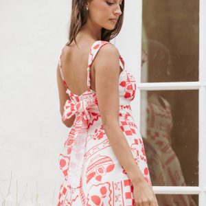 Sloan Mini Dress - Red Print