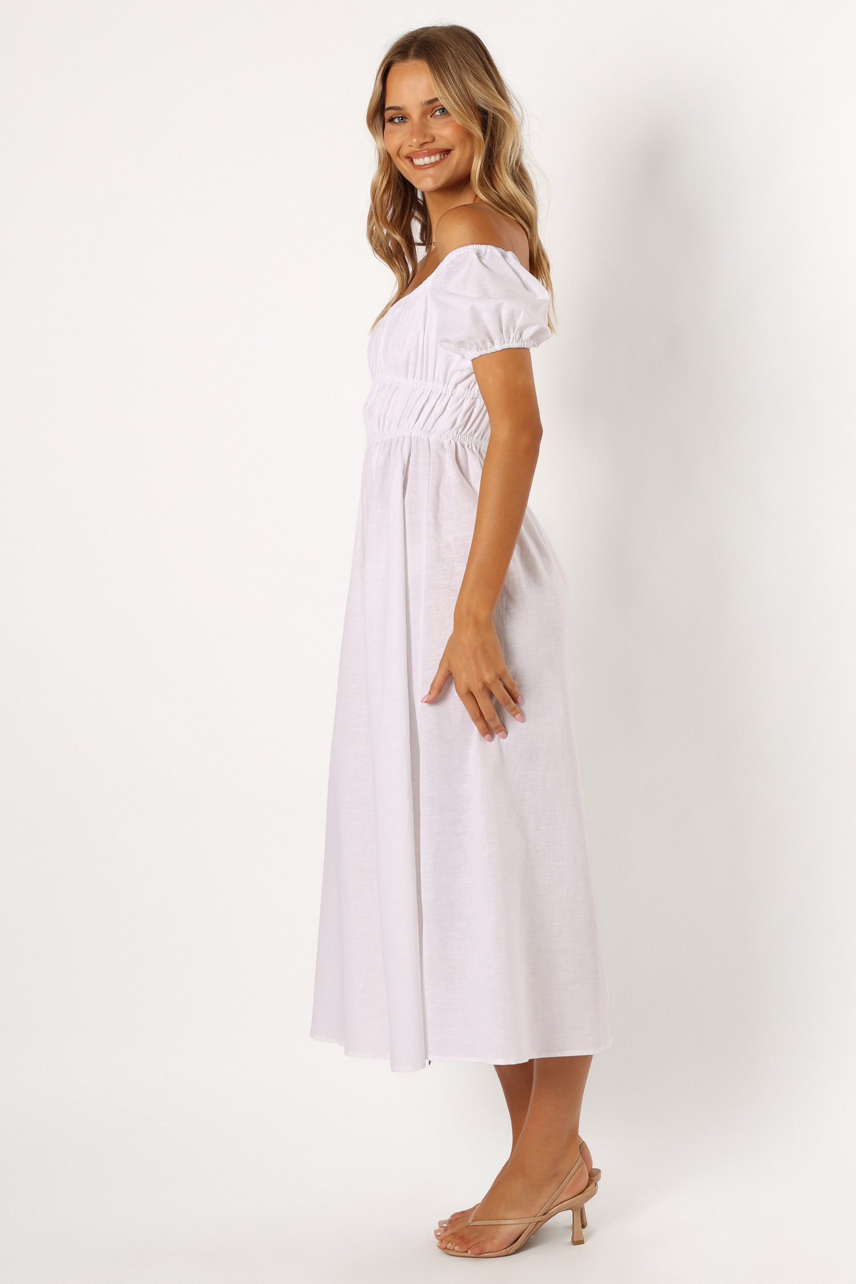 Sofia Off Shoulder Maxi Dress - White - Image 3