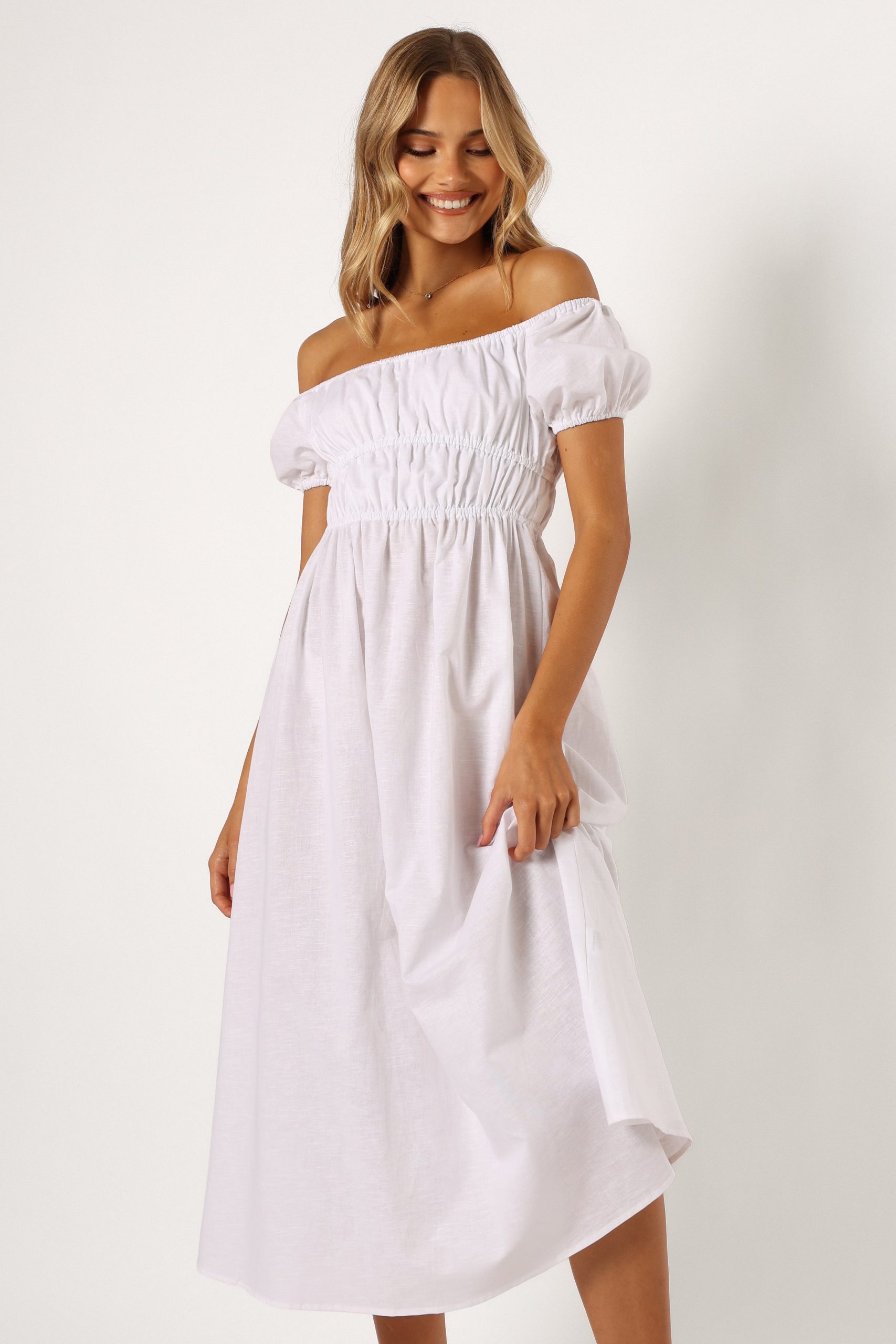 Sofia Off Shoulder Maxi Dress - White - Image 2