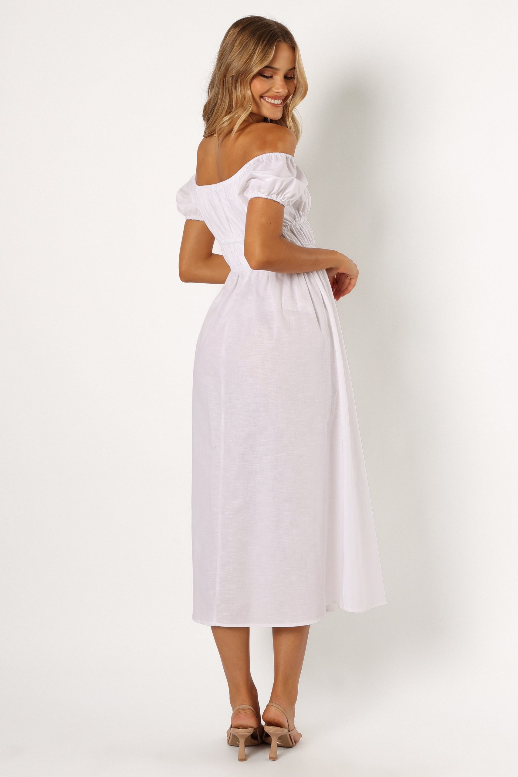 Sofia Off Shoulder Maxi Dress - White - Image 4