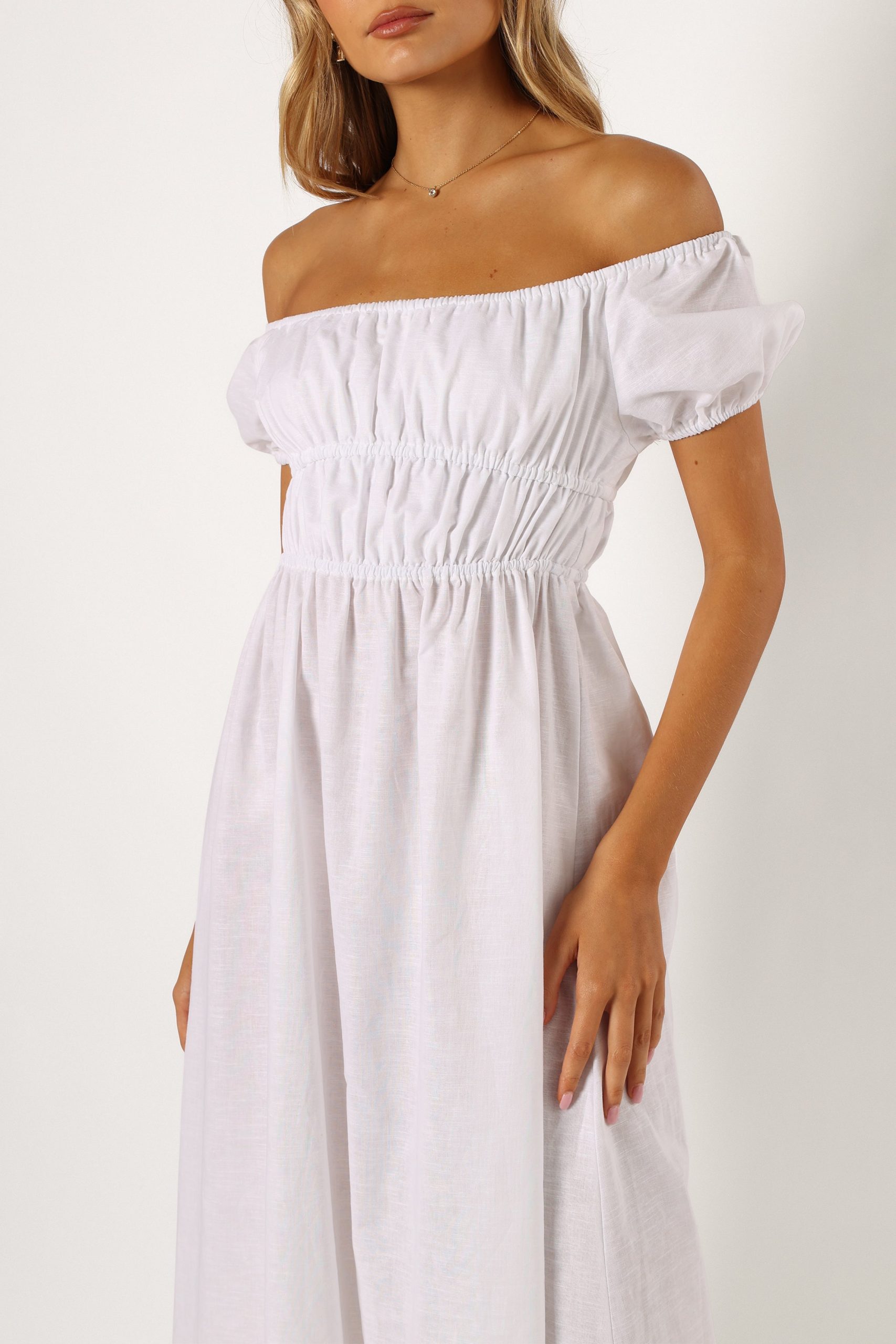 Sofia Off Shoulder Maxi Dress - White - Image 6