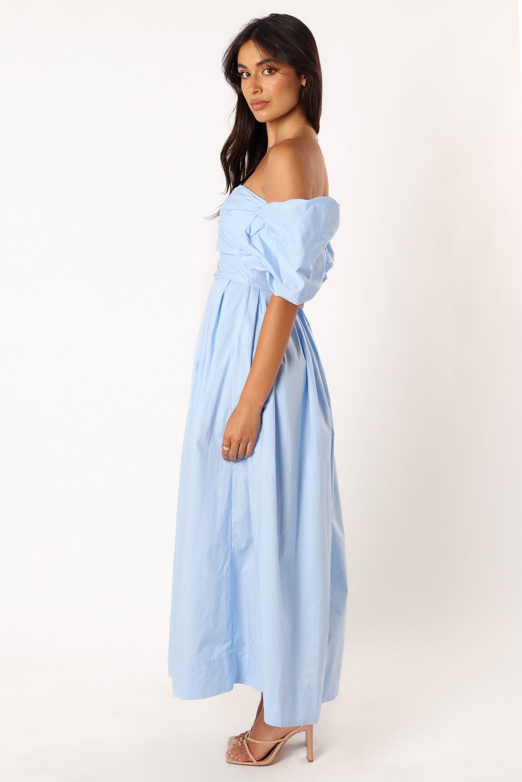 Solana Off Shoulder Midi Dress - Blue - Image 7