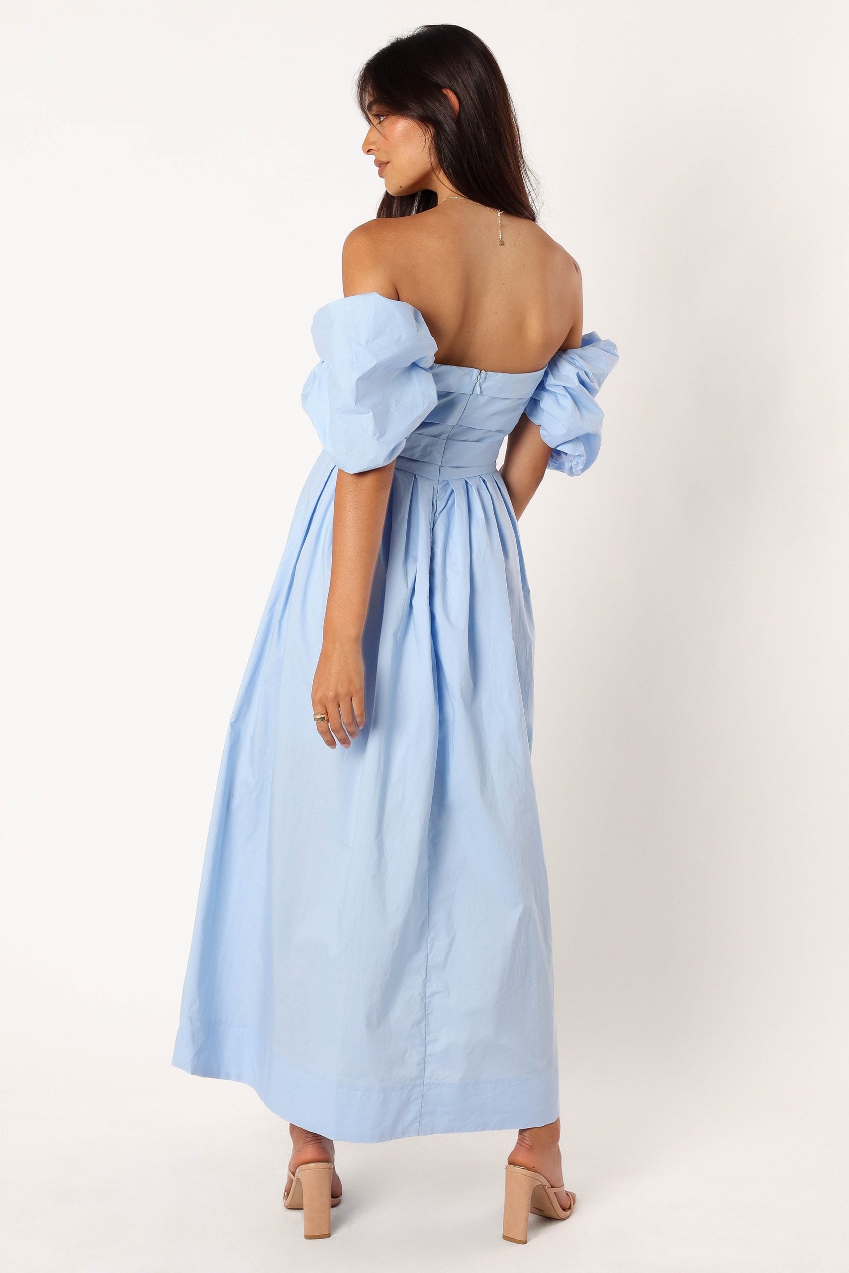 Solana Off Shoulder Midi Dress - Blue - Image 4