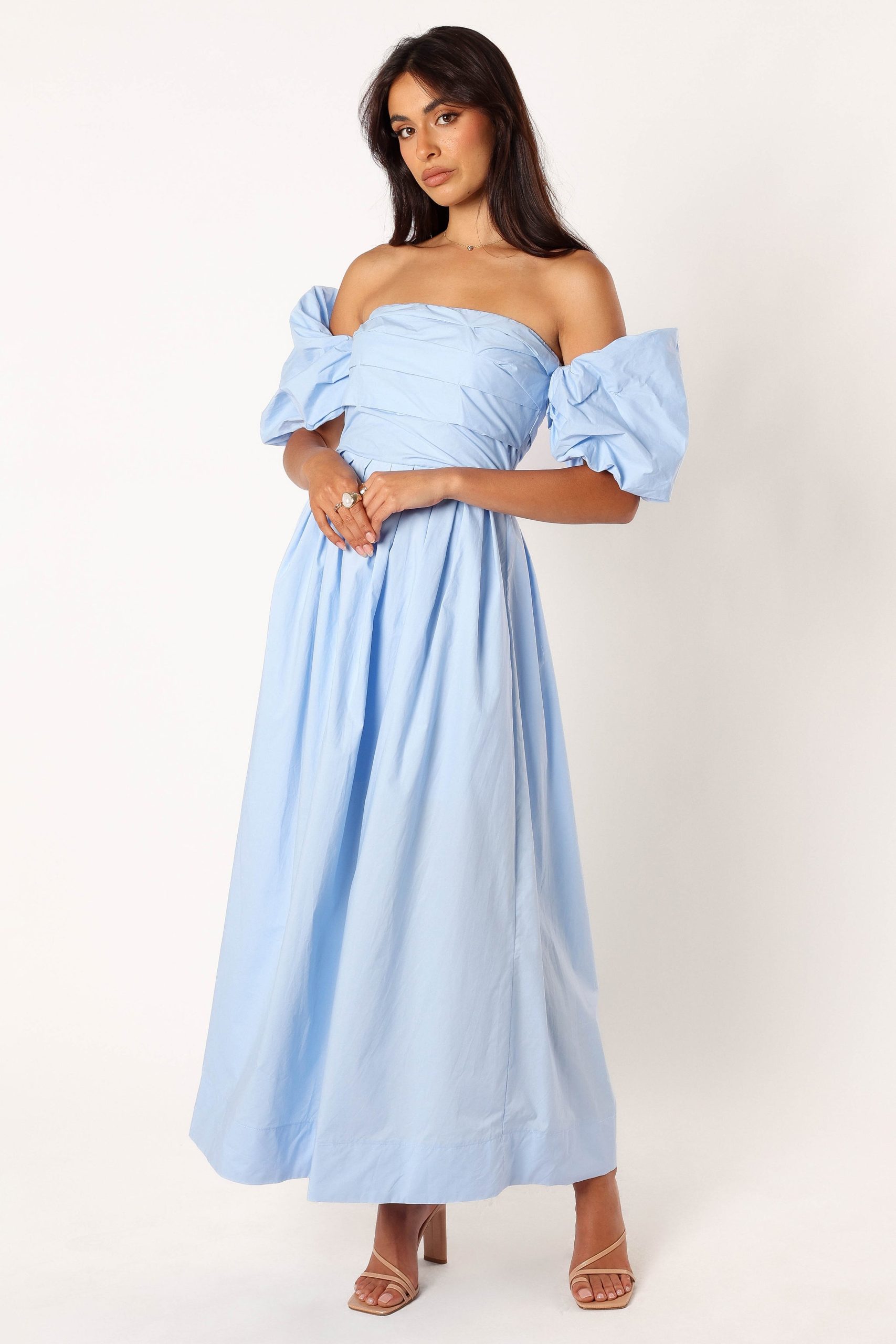 Solana Off Shoulder Midi Dress - Blue - Image 2