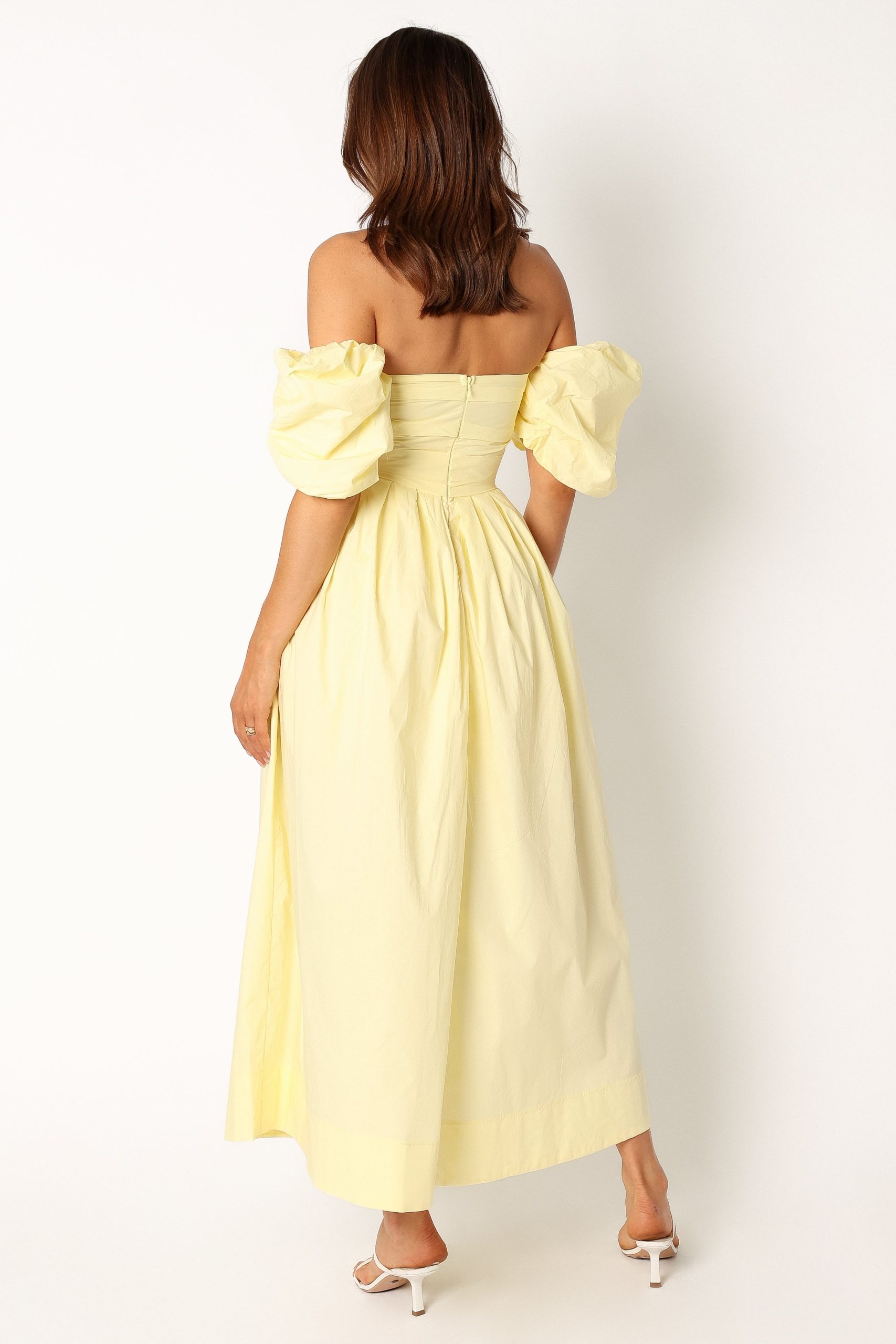 Solana Off Shoulder Midi Dress - Yellow - Image 5