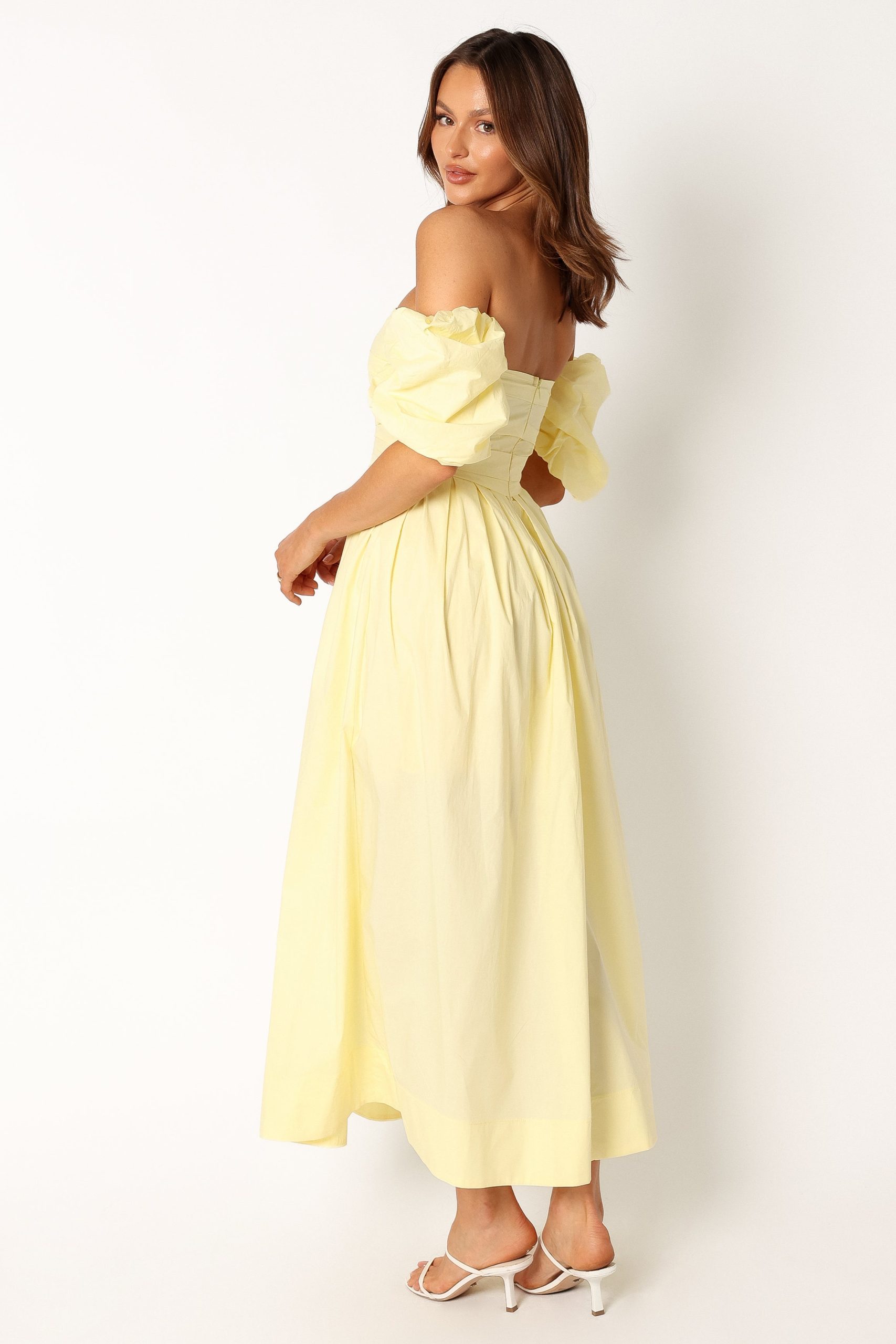 Solana Off Shoulder Midi Dress - Yellow - Image 6