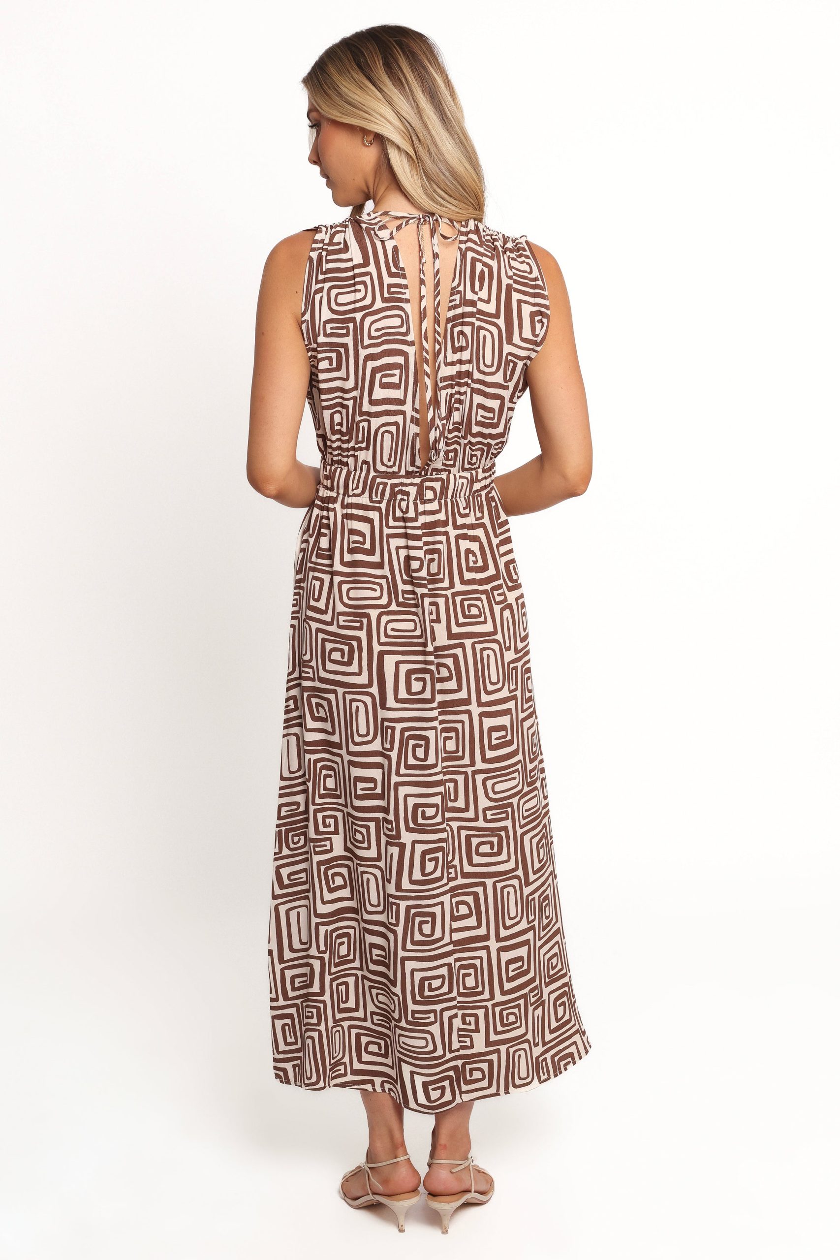 Solange Maxi Dress - Chocolate Brown Print - Image 5