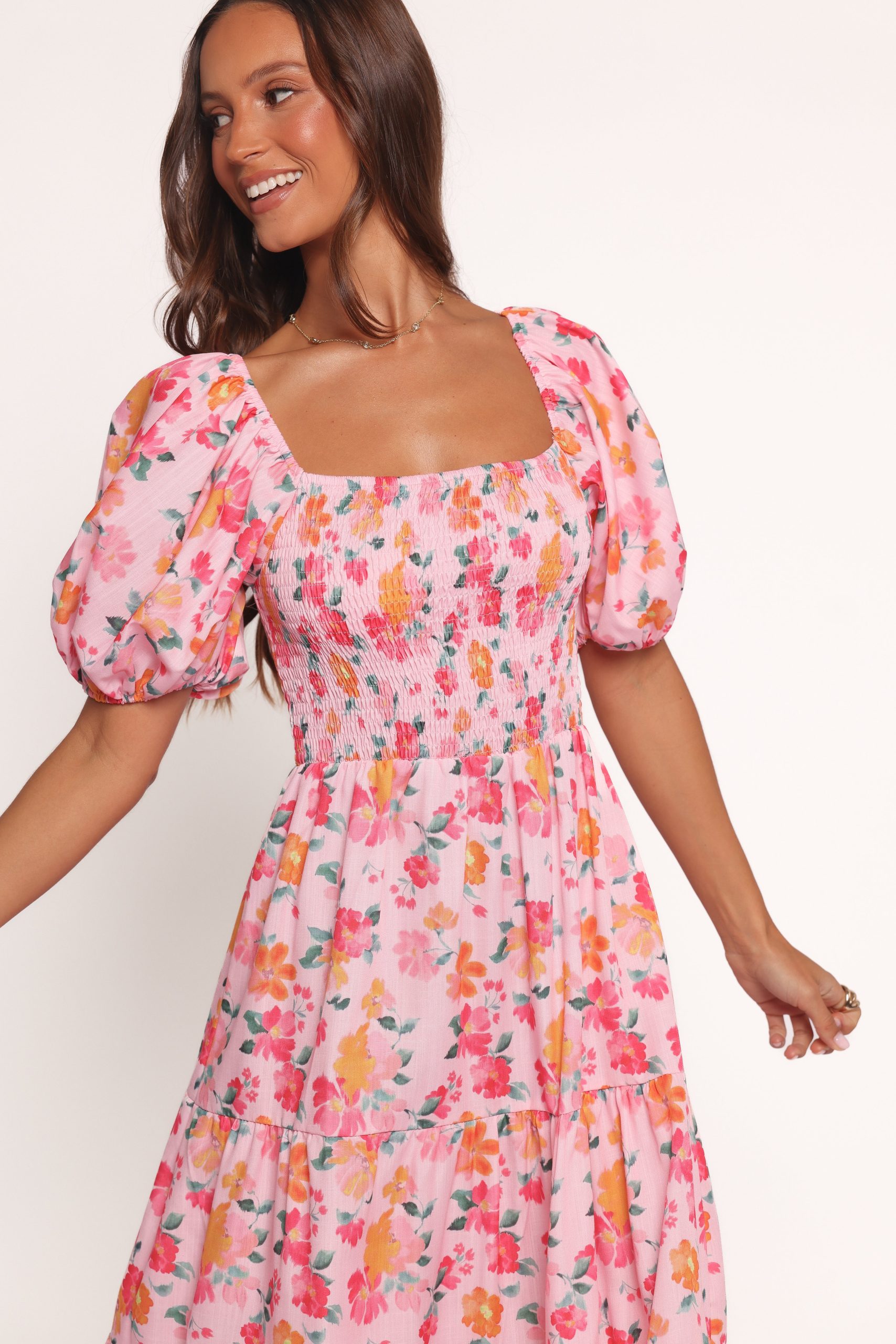 Soliel Midi Dress - Pink Floral - Image 2